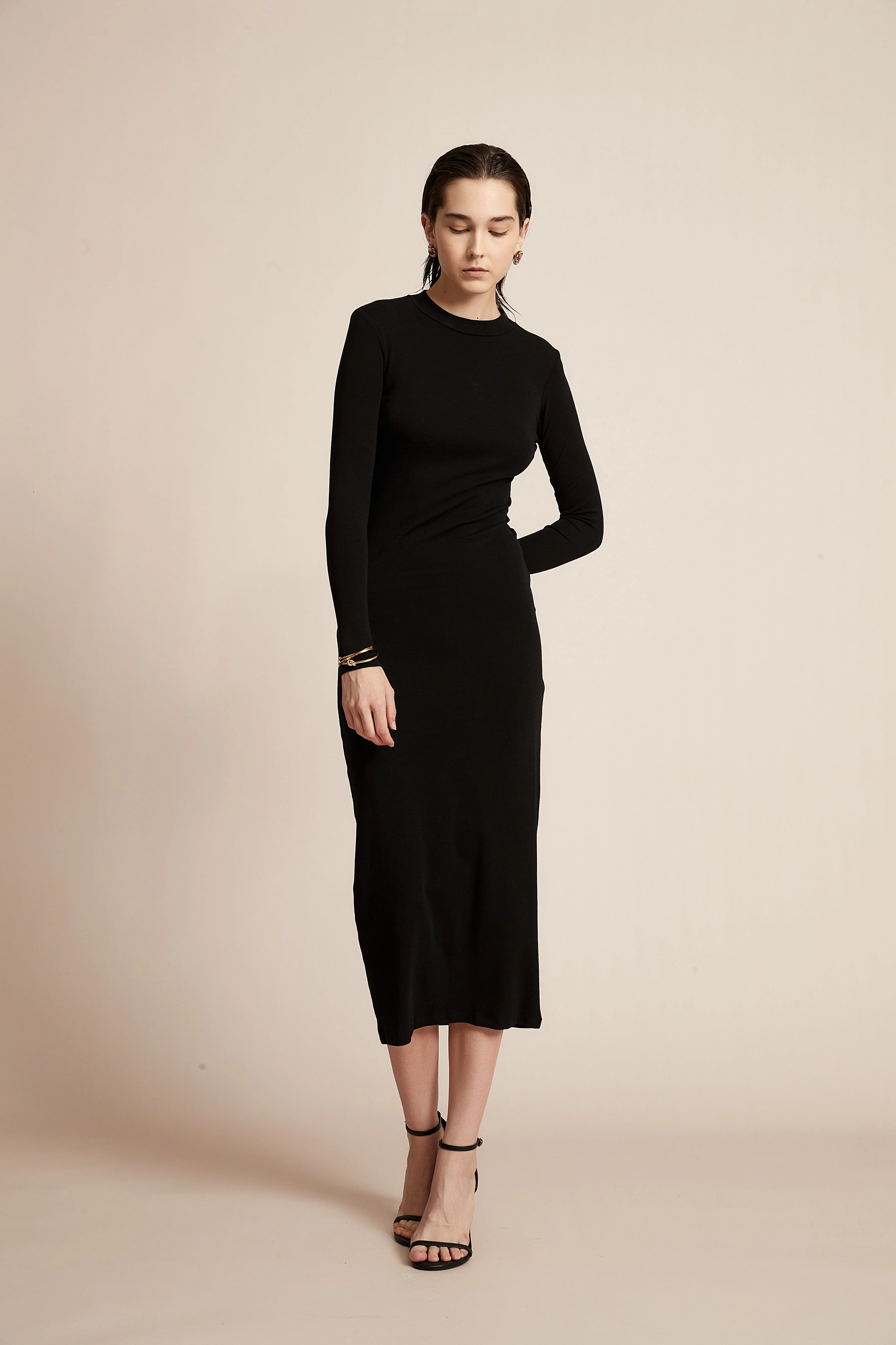 Solid Long Sleeve Dress for Work - Image 16