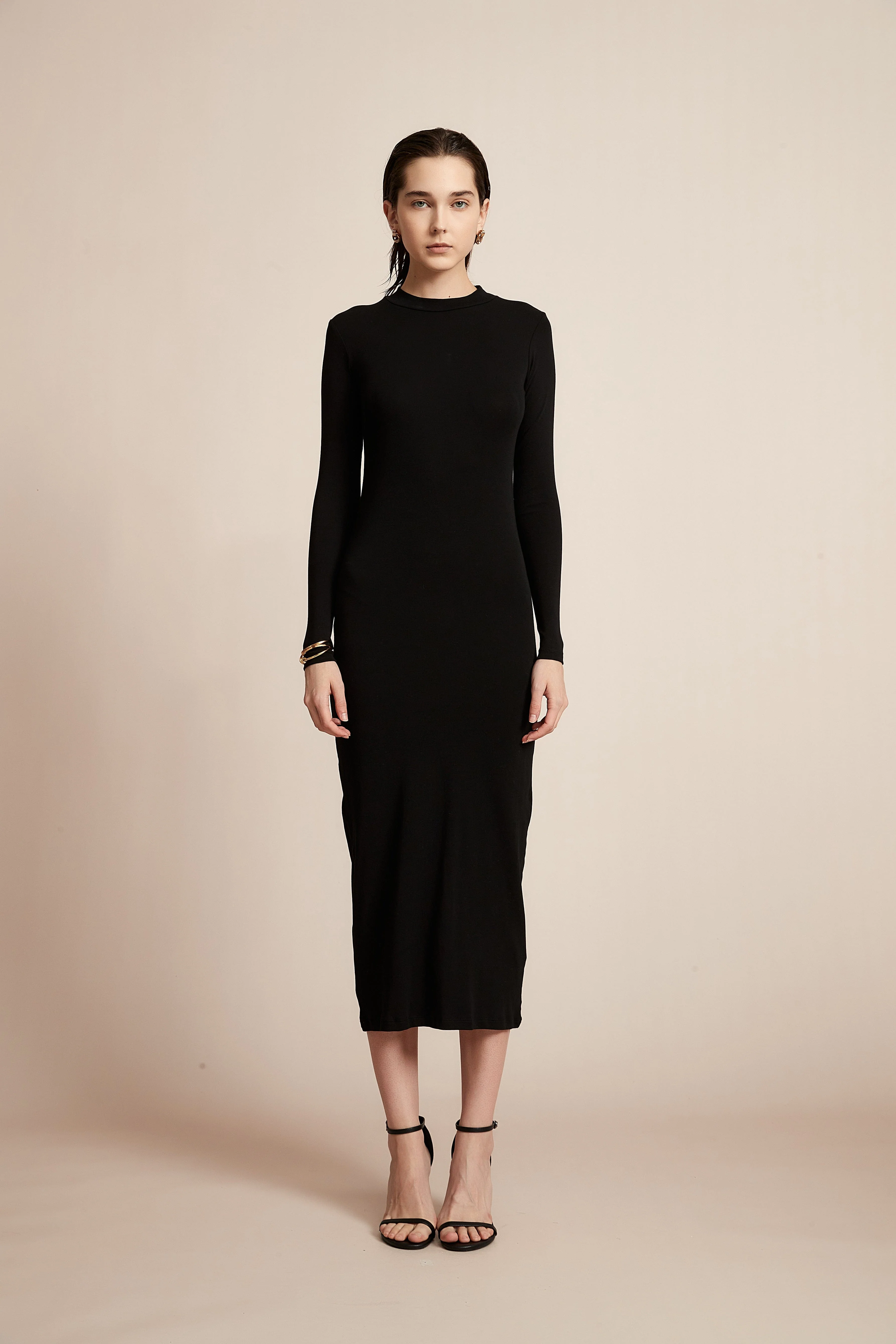 Solid Long Sleeve Dress for Work - Image 17