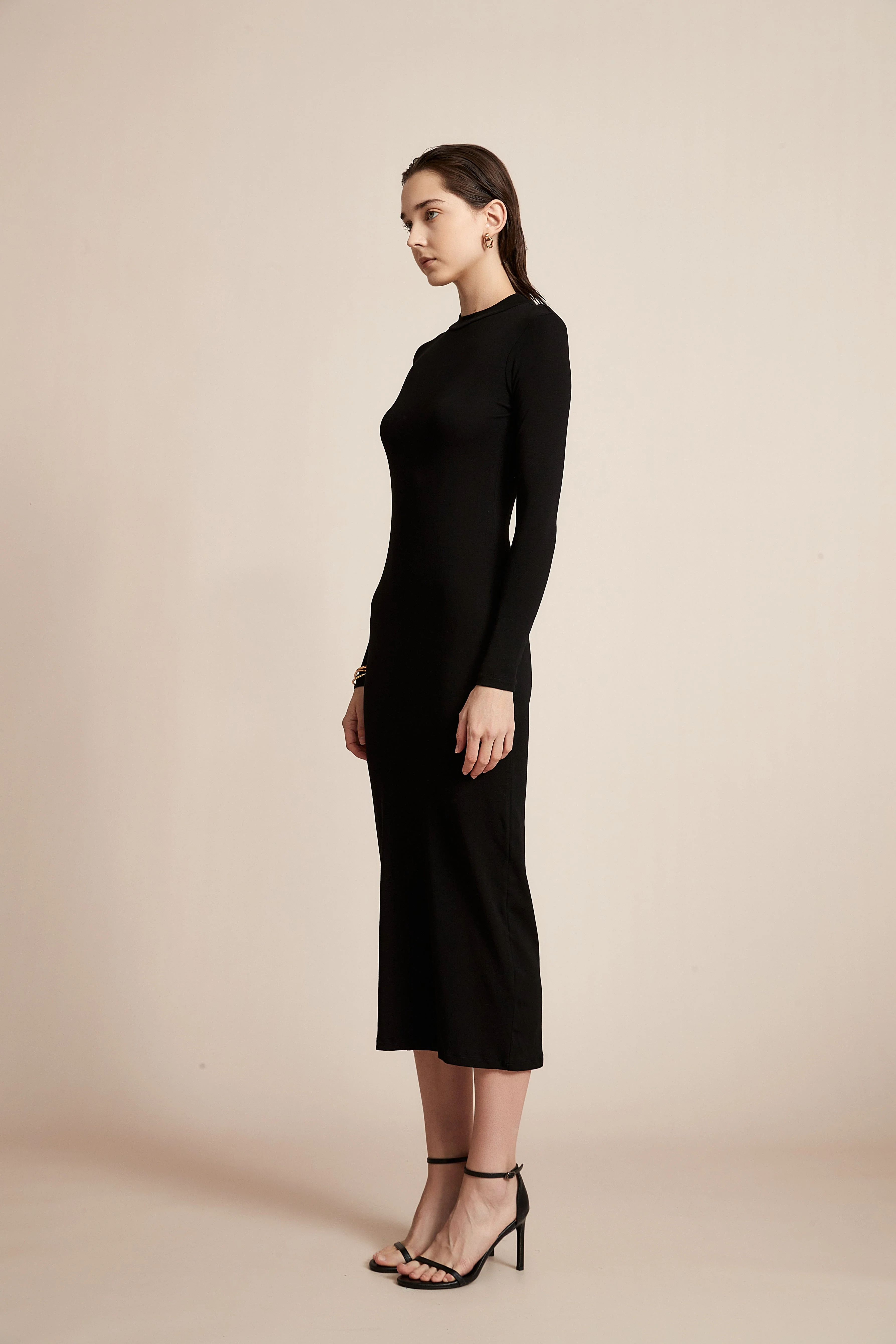 Solid Long Sleeve Dress for Work - Image 18