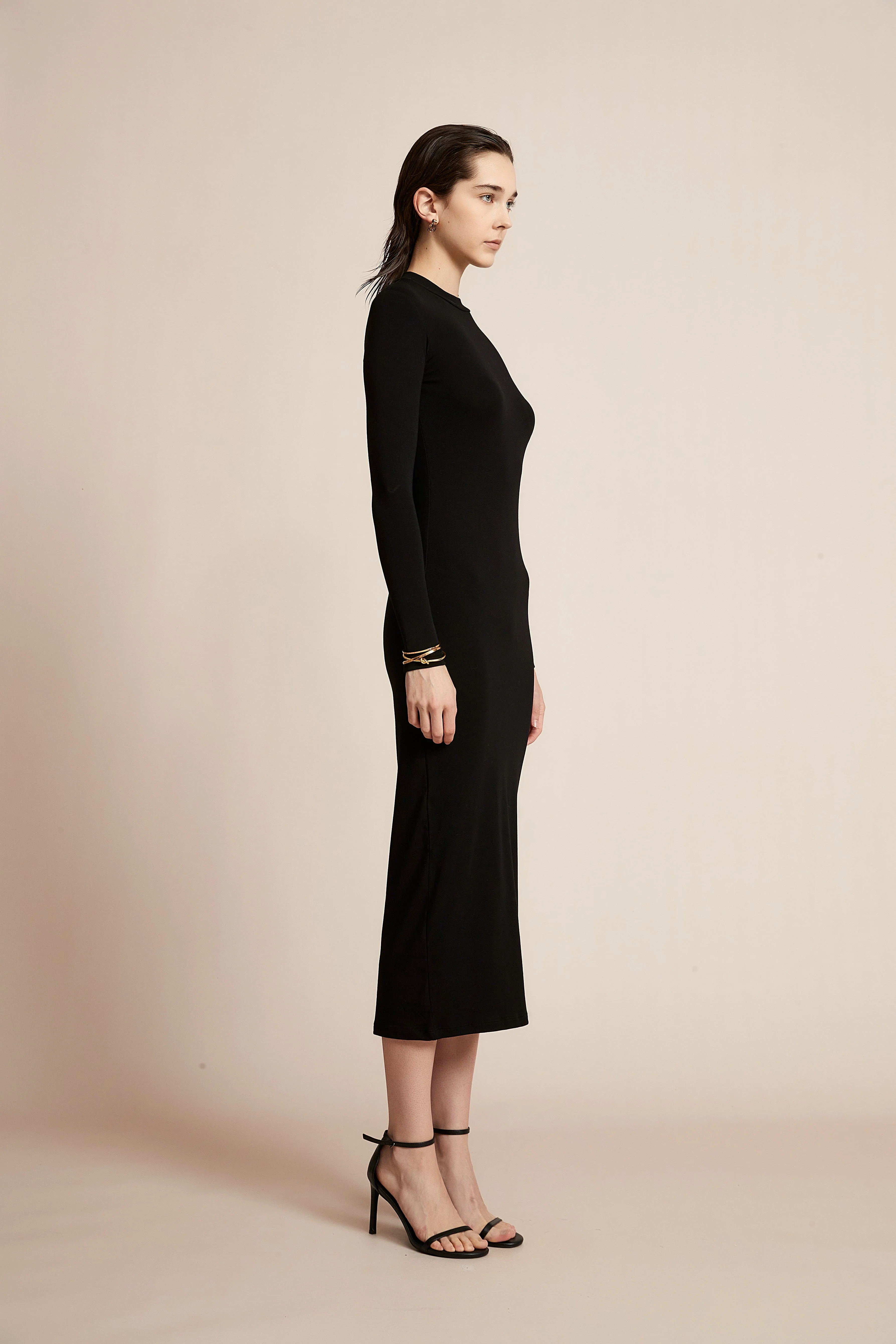 Solid Long Sleeve Dress for Work - Image 19