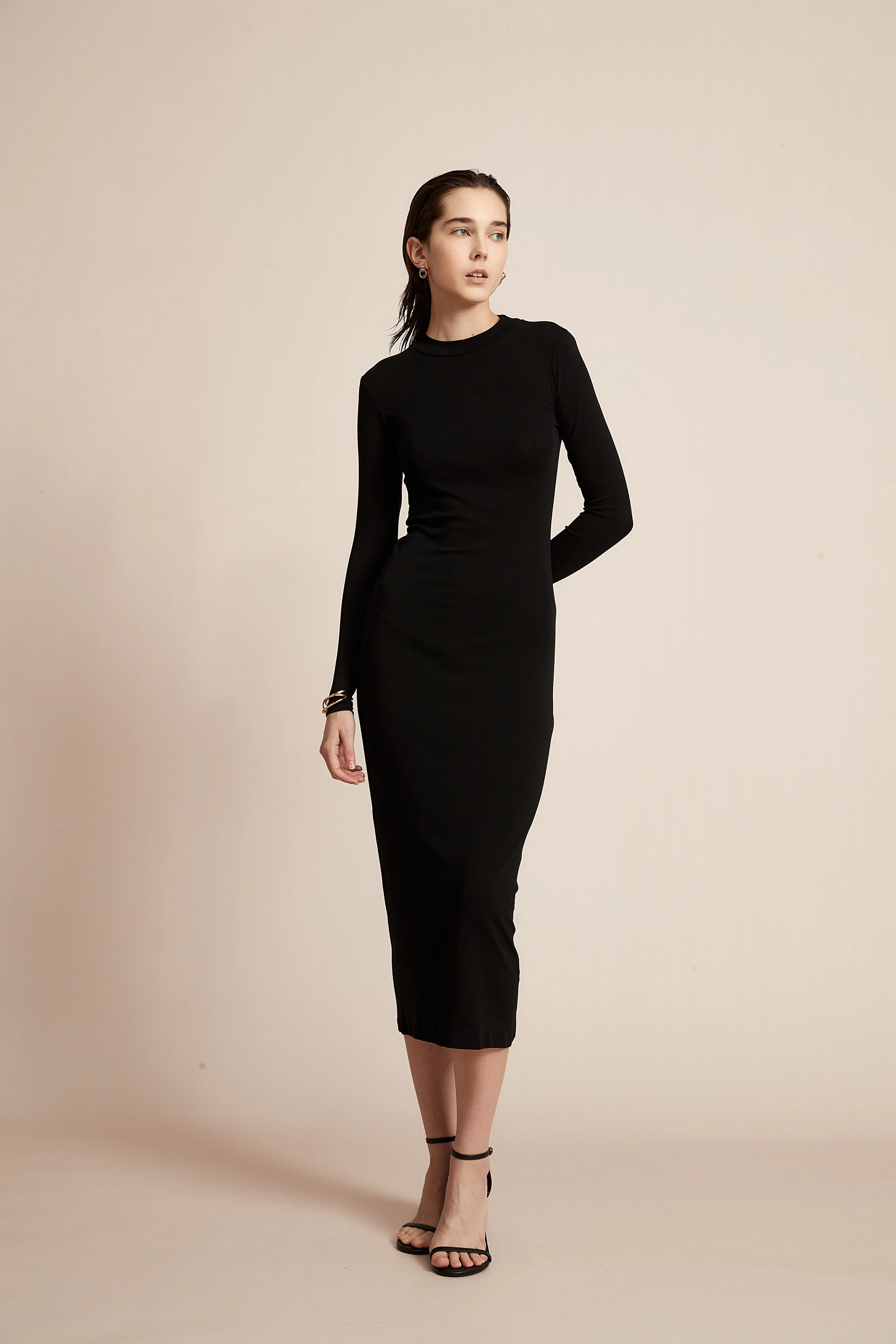 Solid Long Sleeve Dress for Work - Image 21