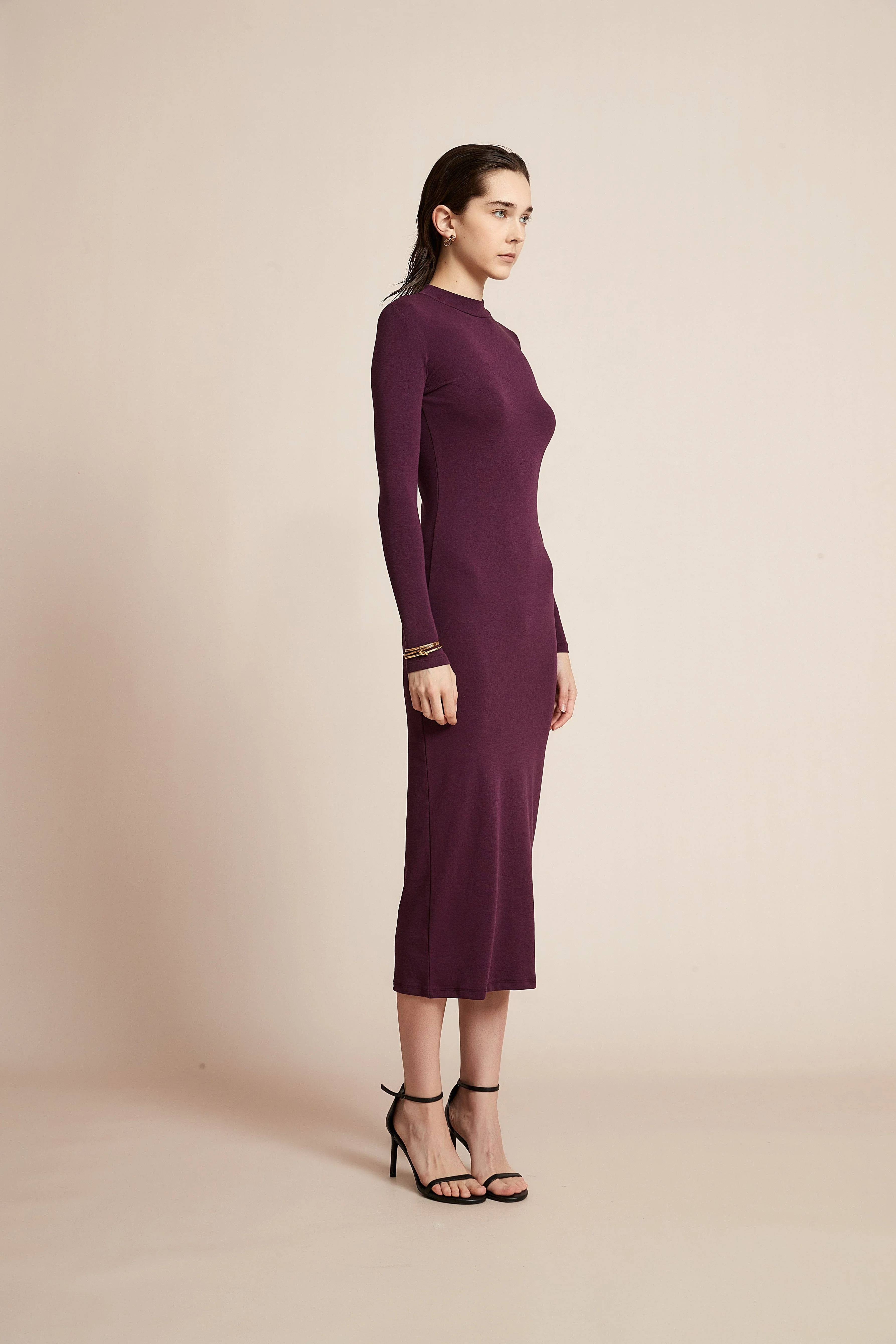 Solid Long Sleeve Dress for Work - Image 5