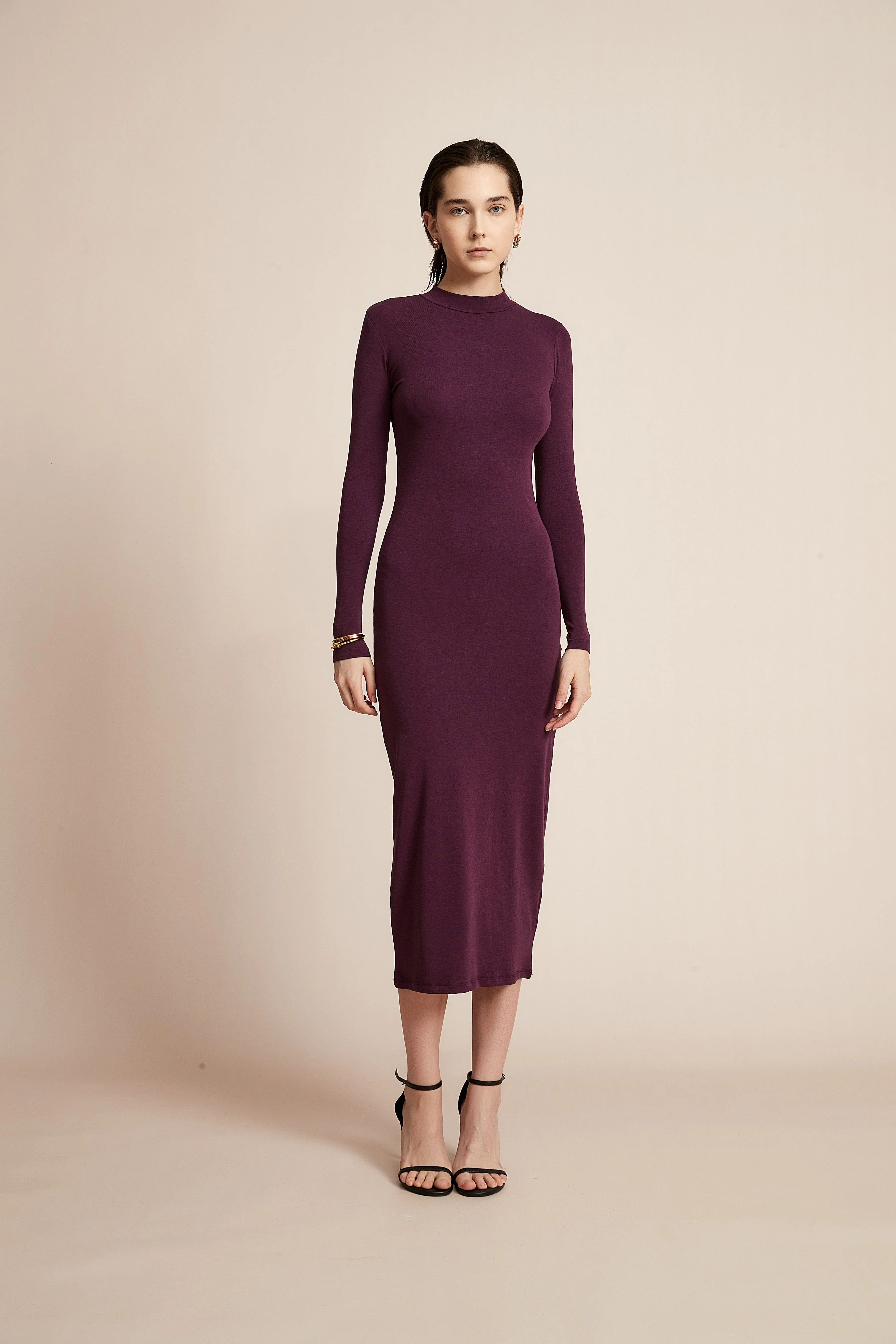 Solid Long Sleeve Dress for Work - Image 6