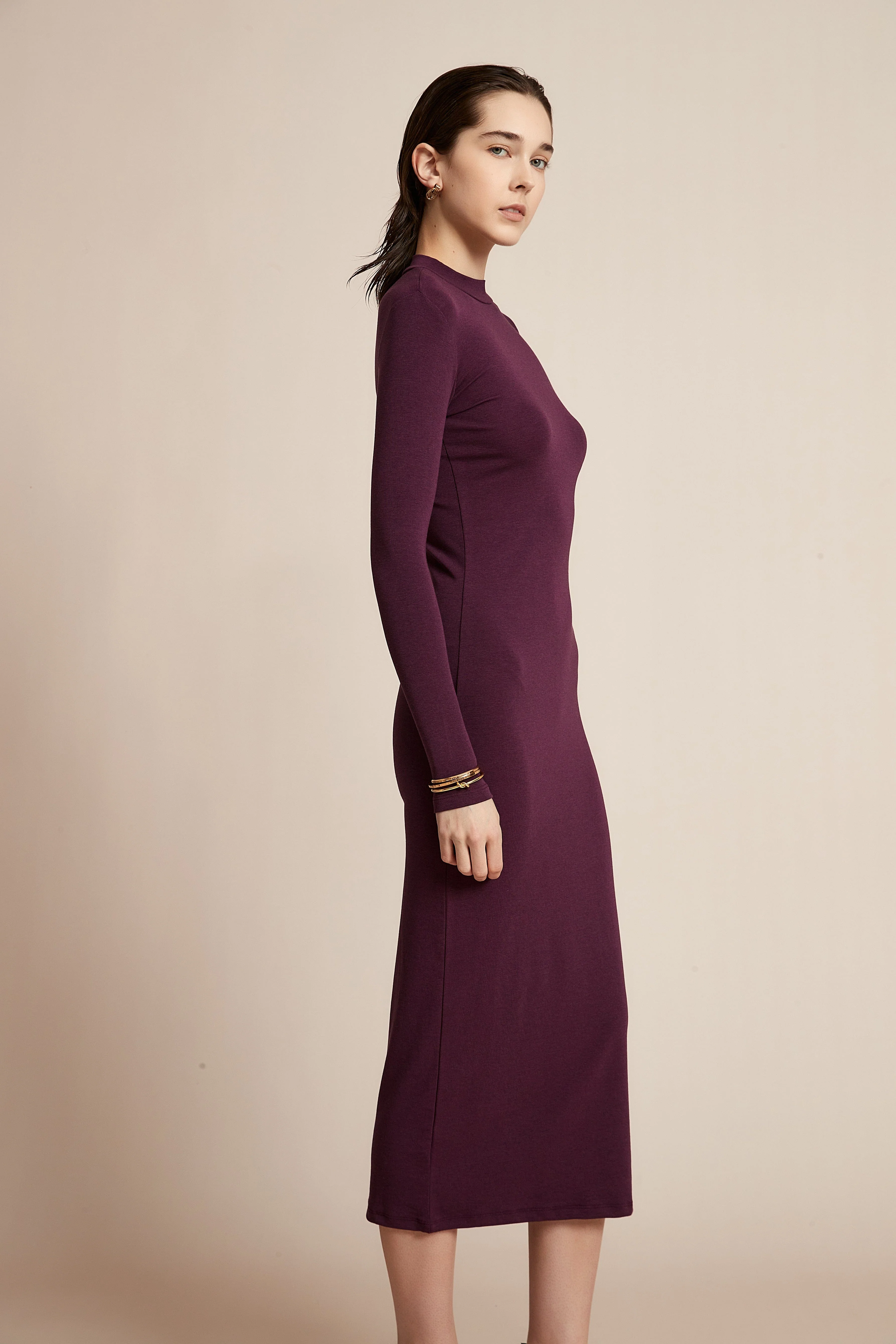 Solid Long Sleeve Dress for Work - Image 7