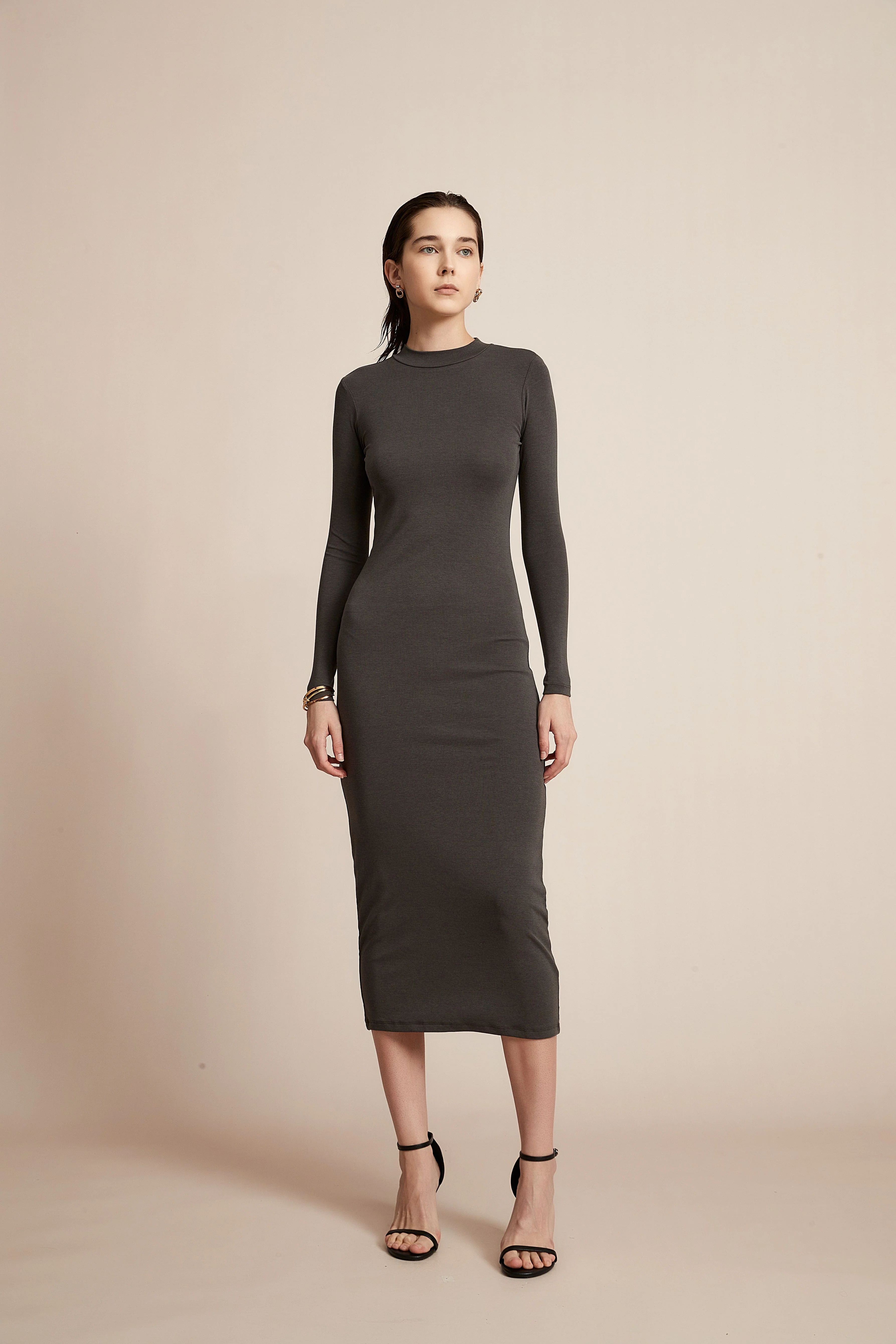 Solid Long Sleeve Dress for Work - Image 9