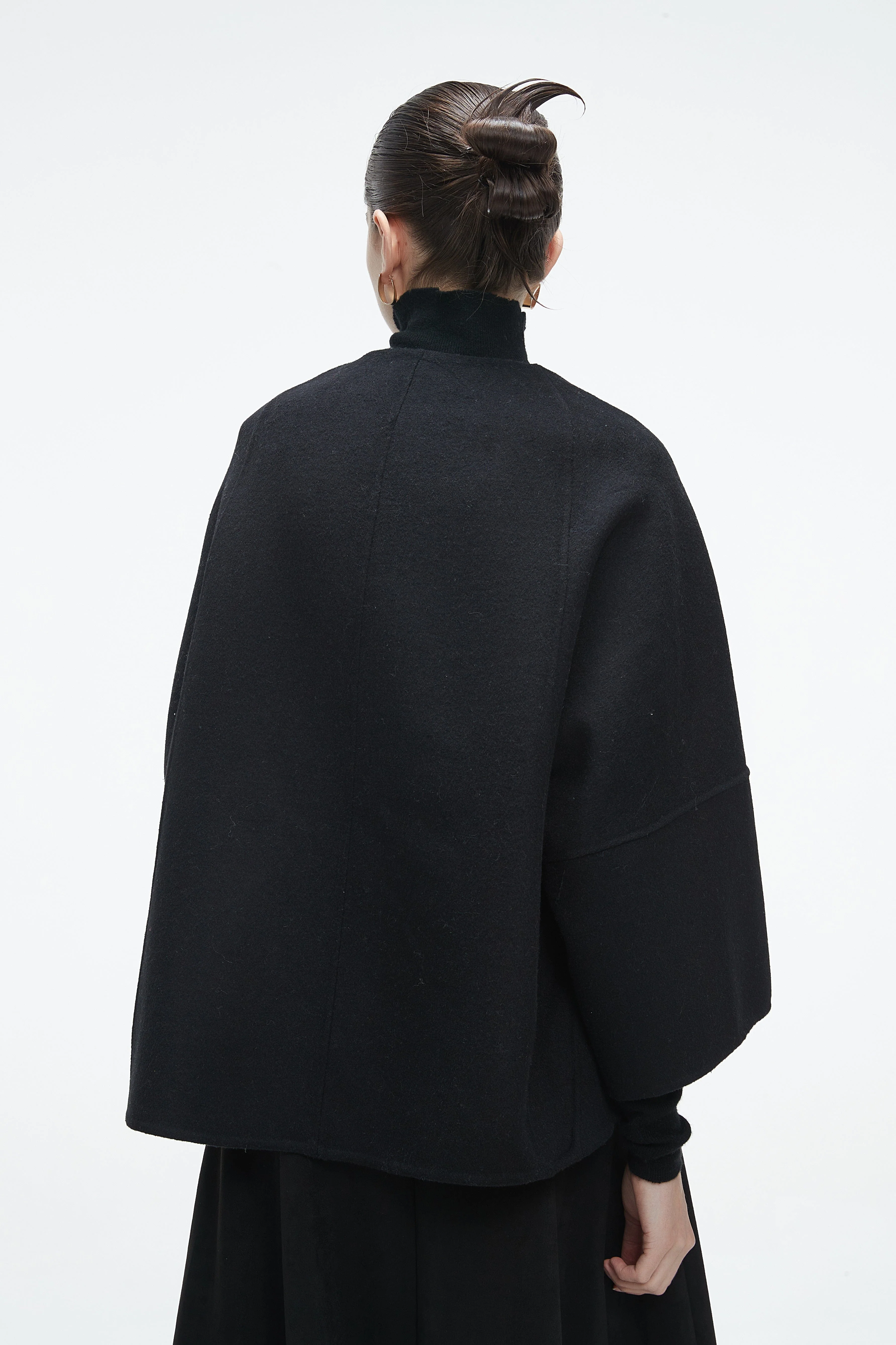 Solid Long Wide Sleeve Jacket for Work - Image 7
