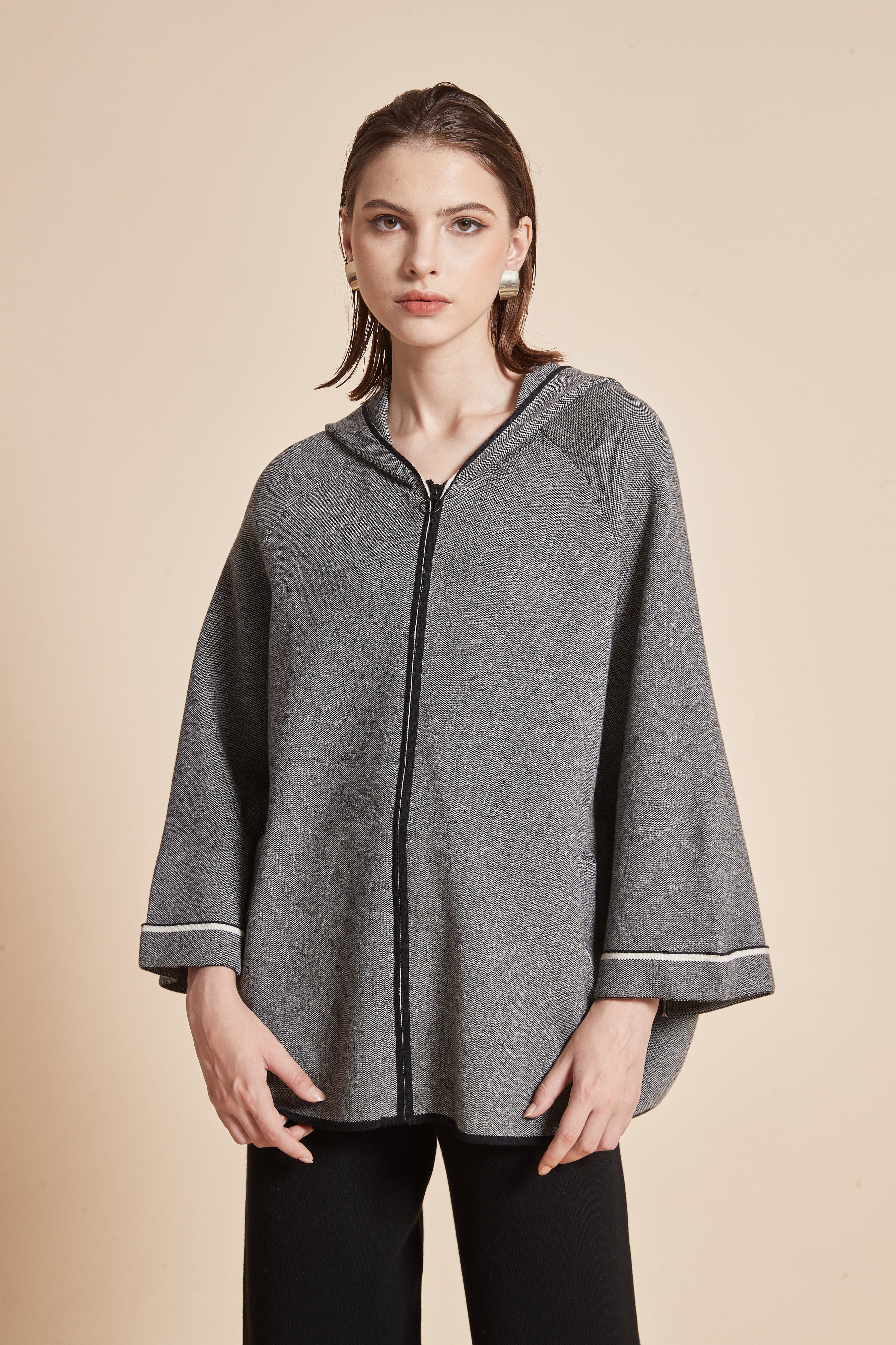 Winter Jacket With Long Sleeves And Front Zipper - Image 6