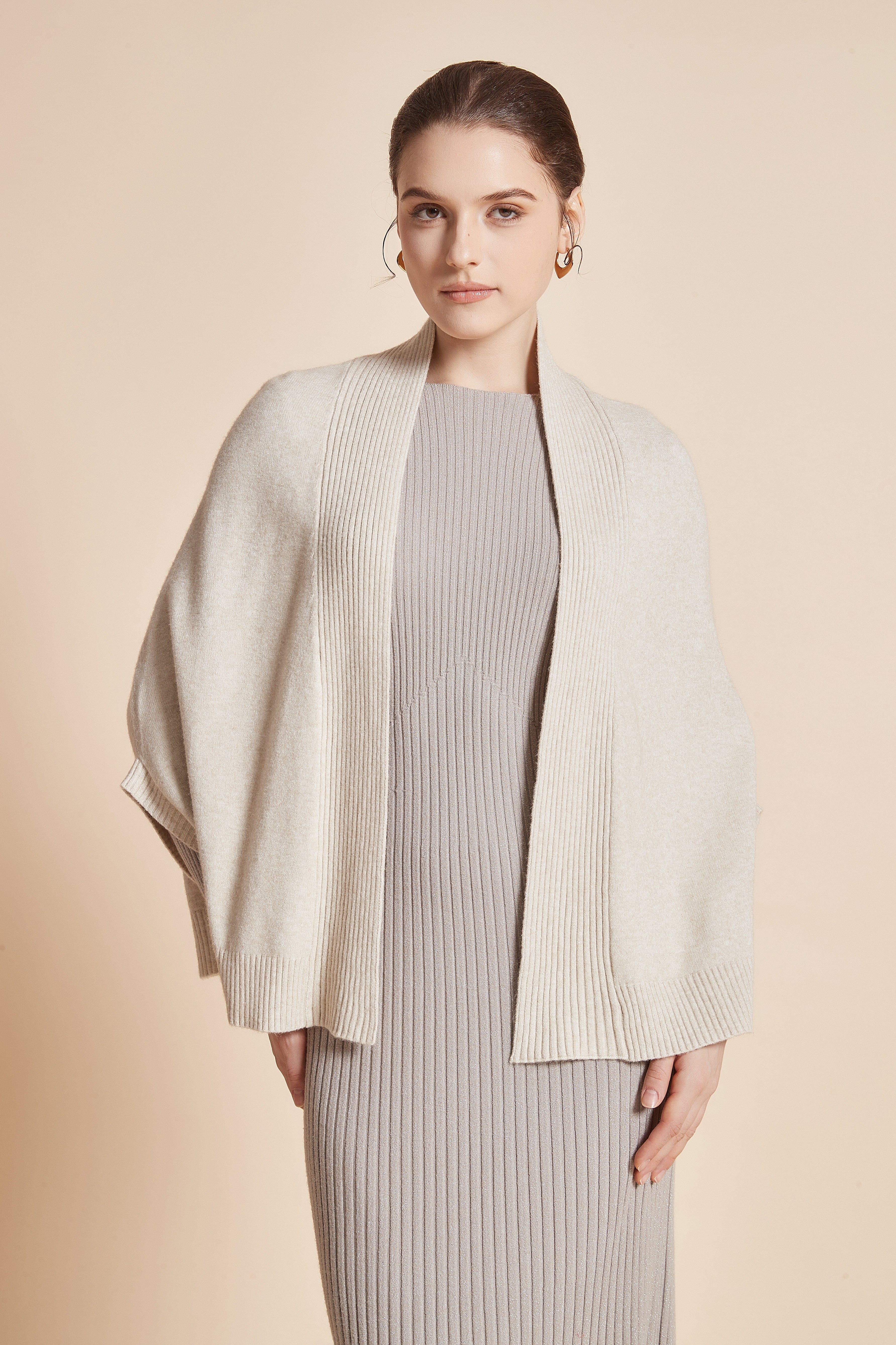 Plain Open-Front Jacket With 3/4 Sleeves - Image 5