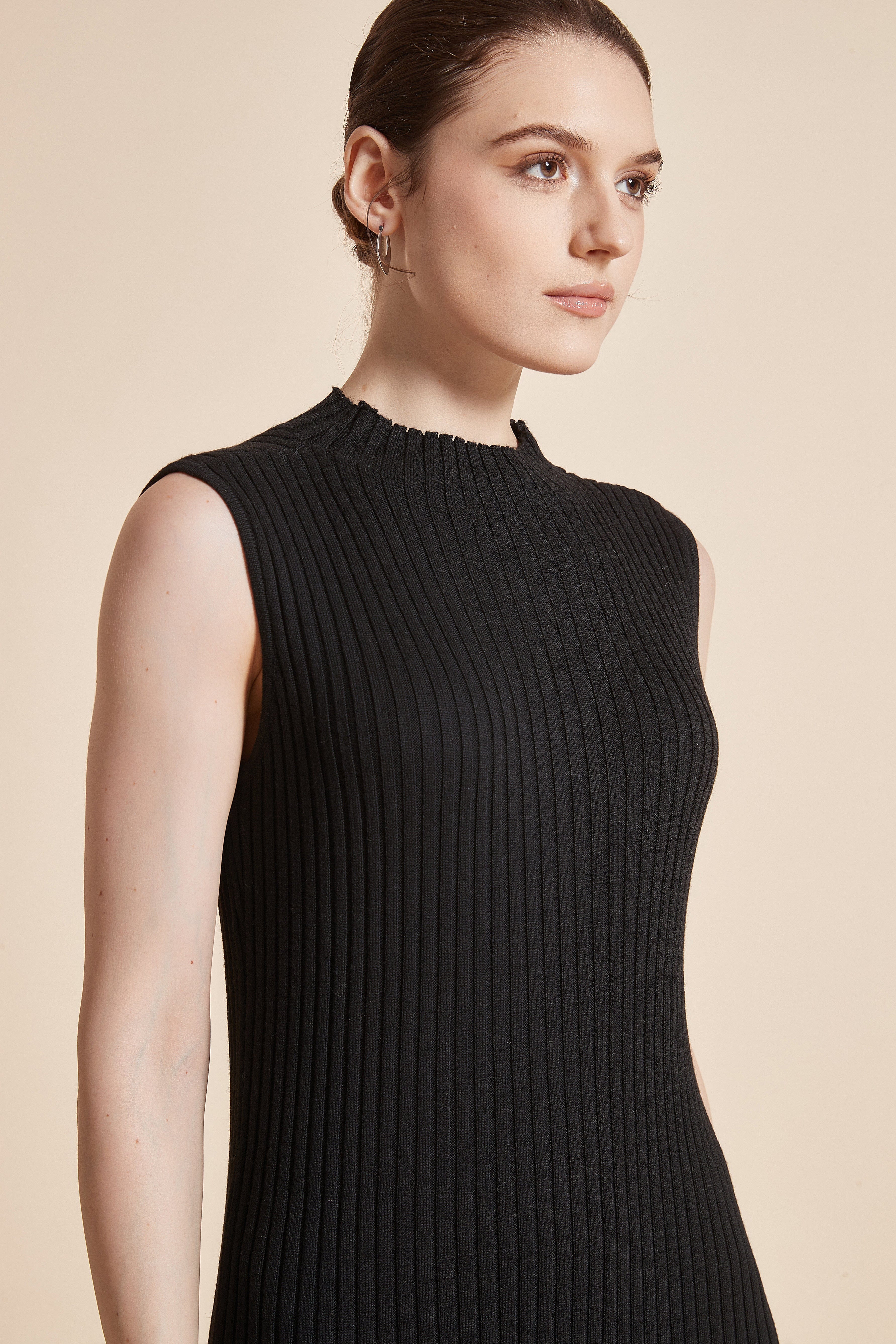 Midi Sleeveless Striped Dress With Round Neck - Image 5