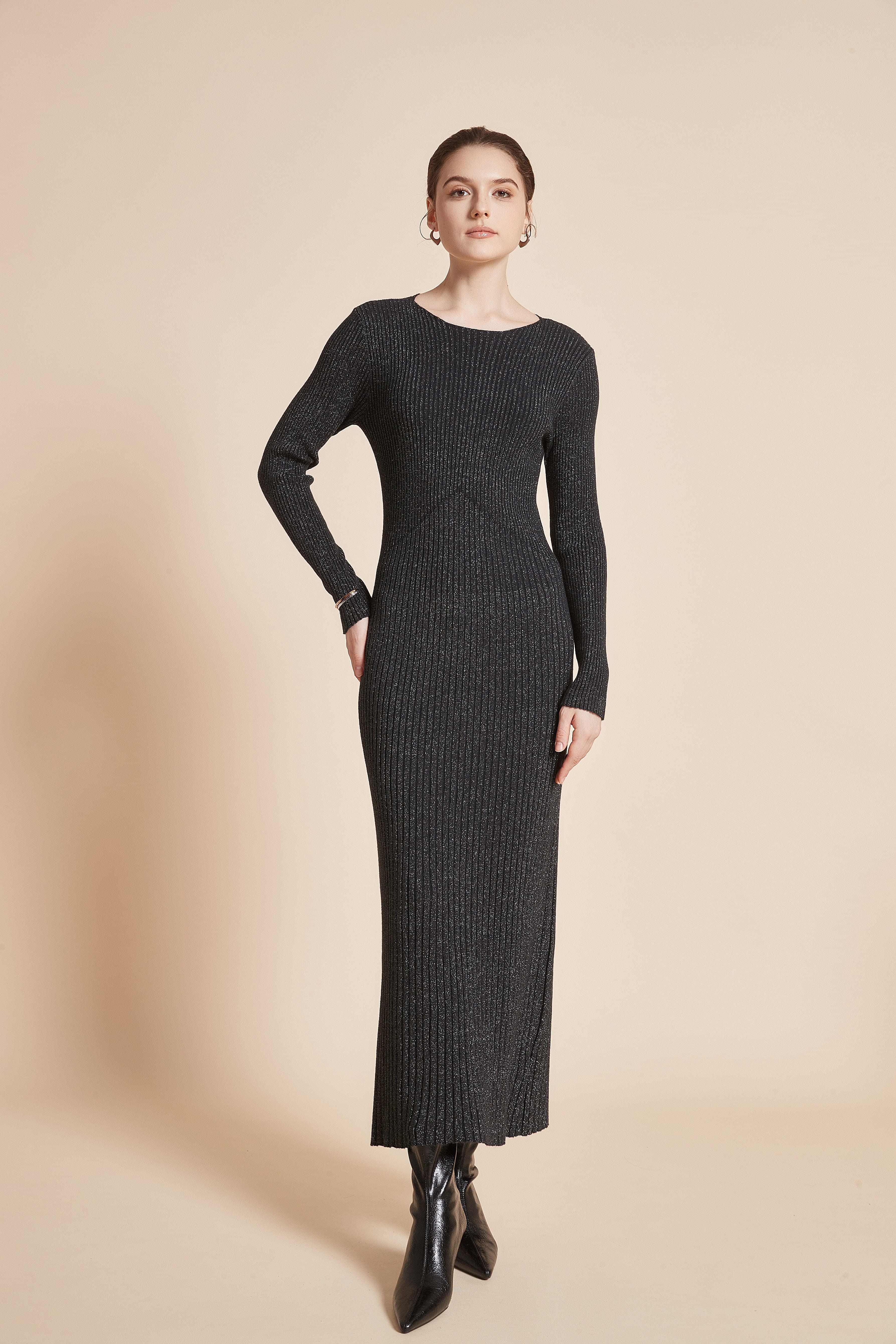 Long Sleeve Plain Dress - Image 4