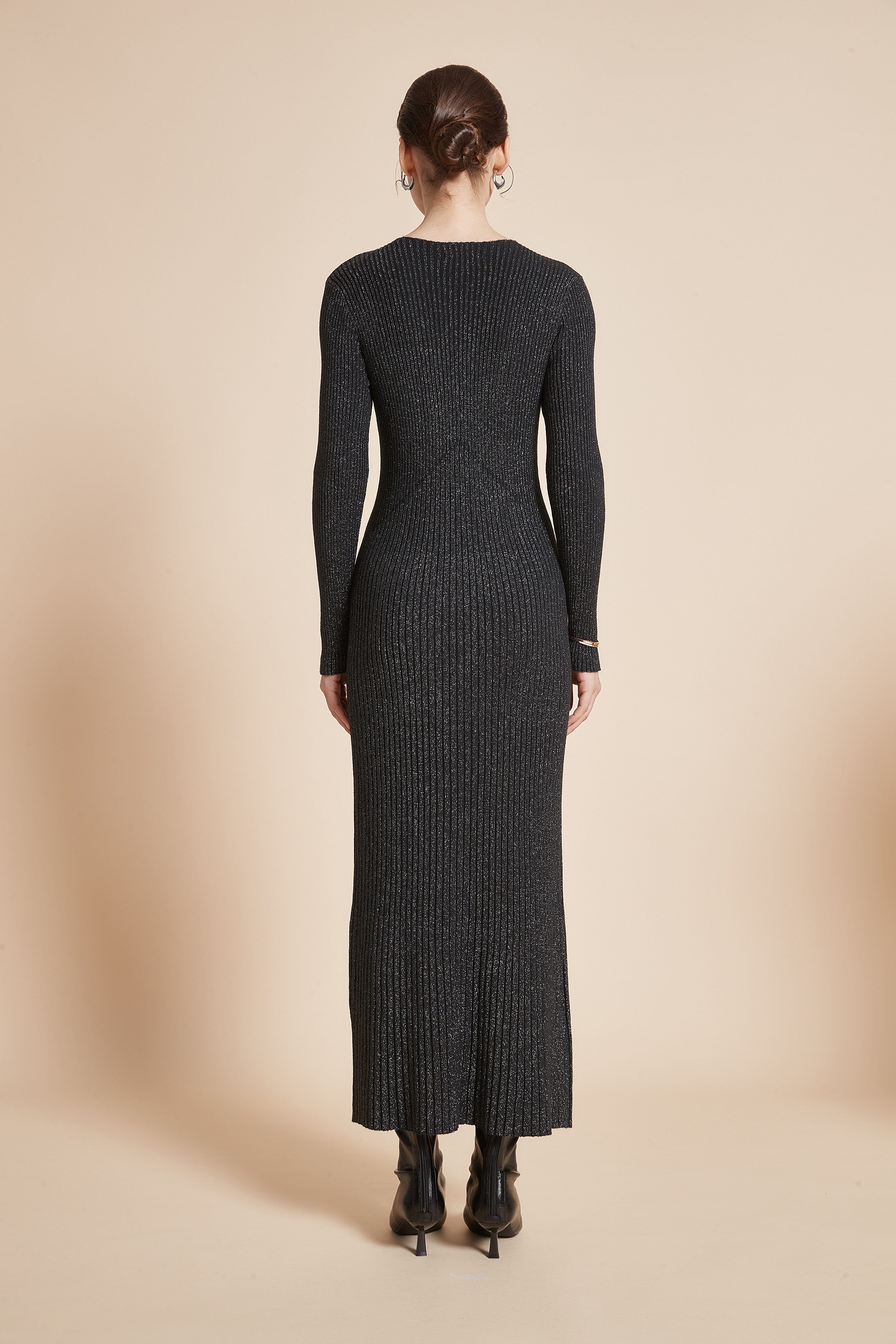 Long Sleeve Plain Dress - Image 6