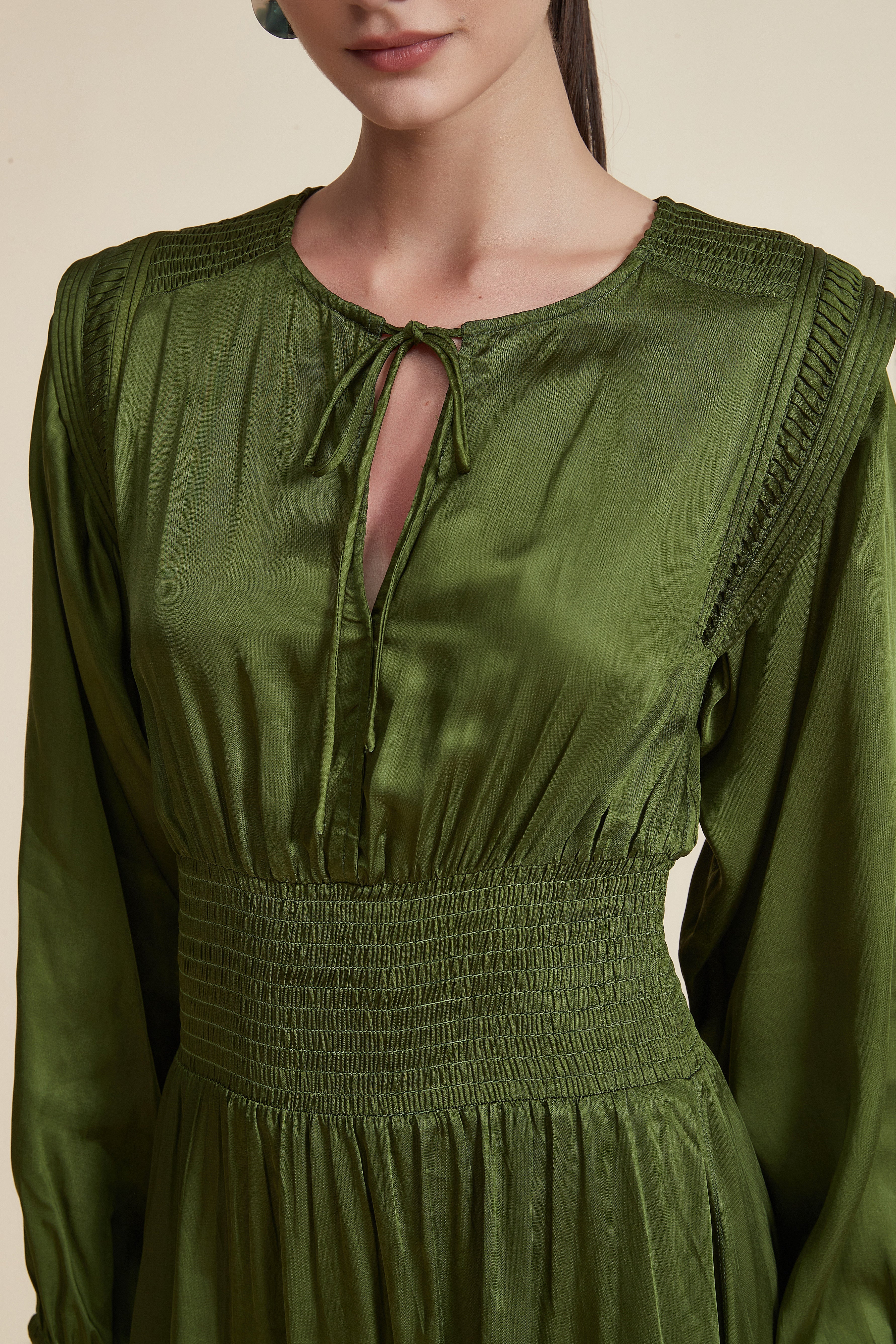 Long Dress with Long Sleeves and Round Neckline - Image 5