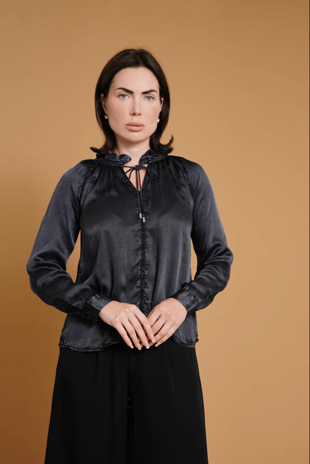 Long Sleeve Plain Blouse