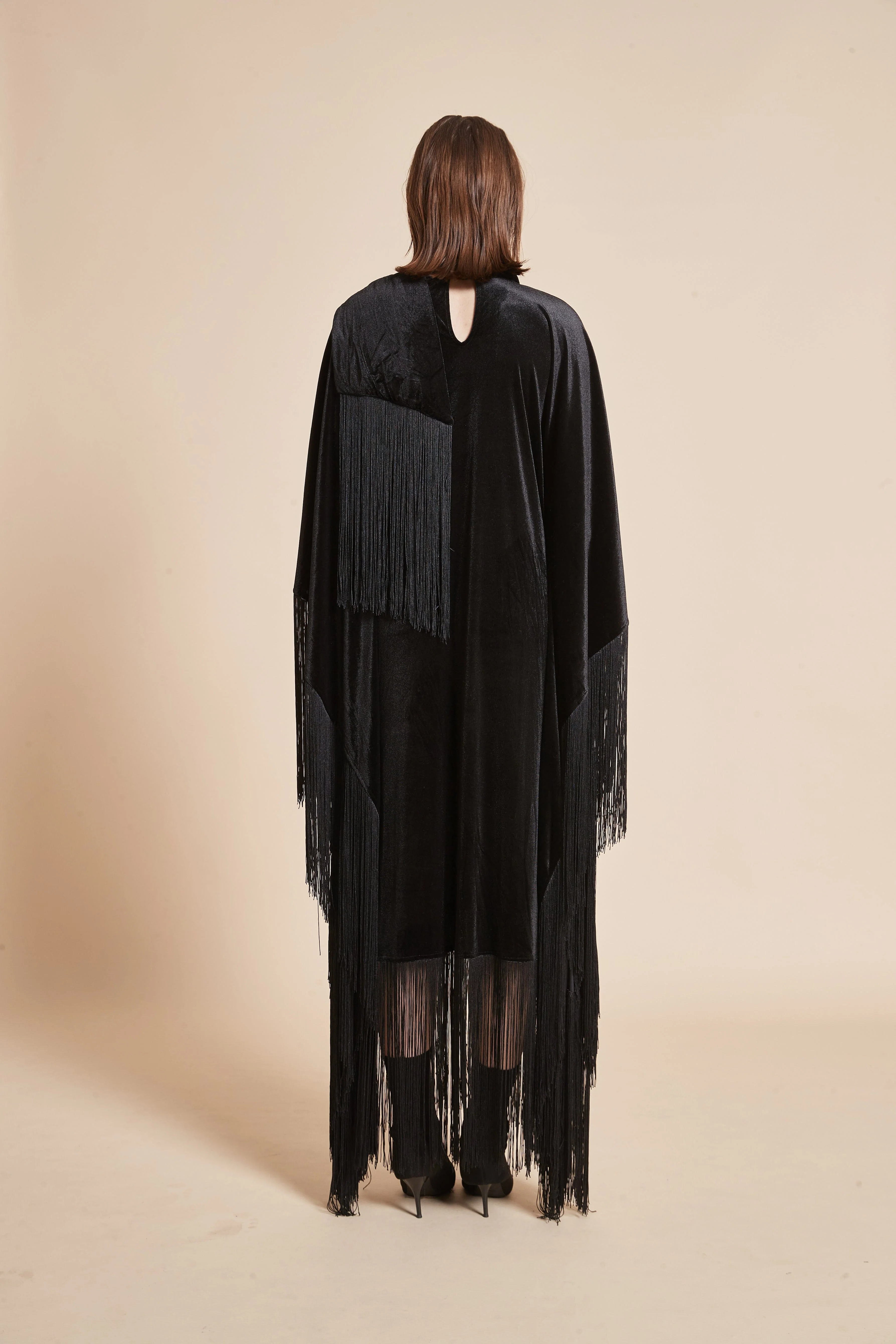 Winter Velvet Dress with Butterfly Cut - Image 9