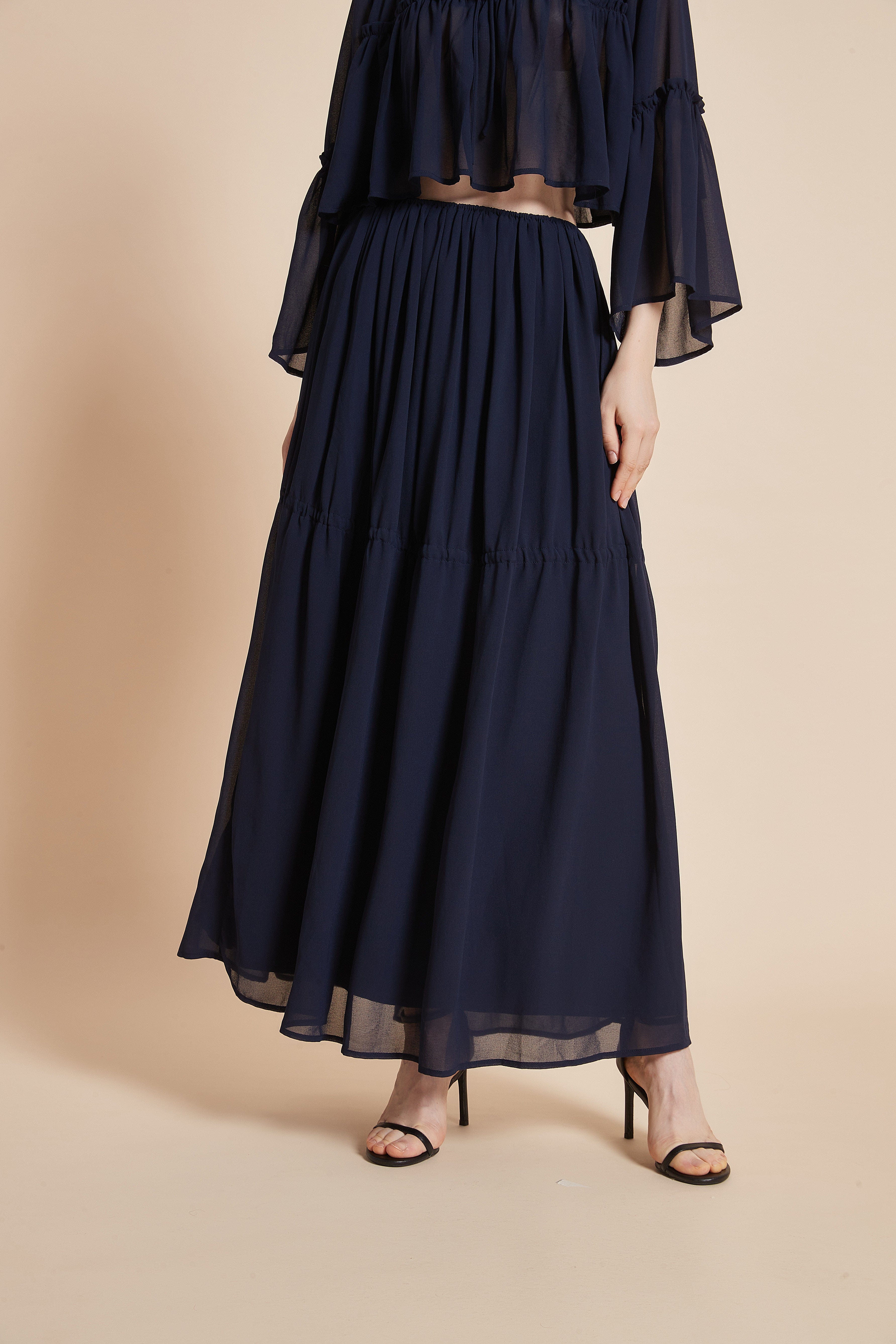 Elevate Your Style with Our Elegant Ruffle Skirt – Long and Flowy - Image 3