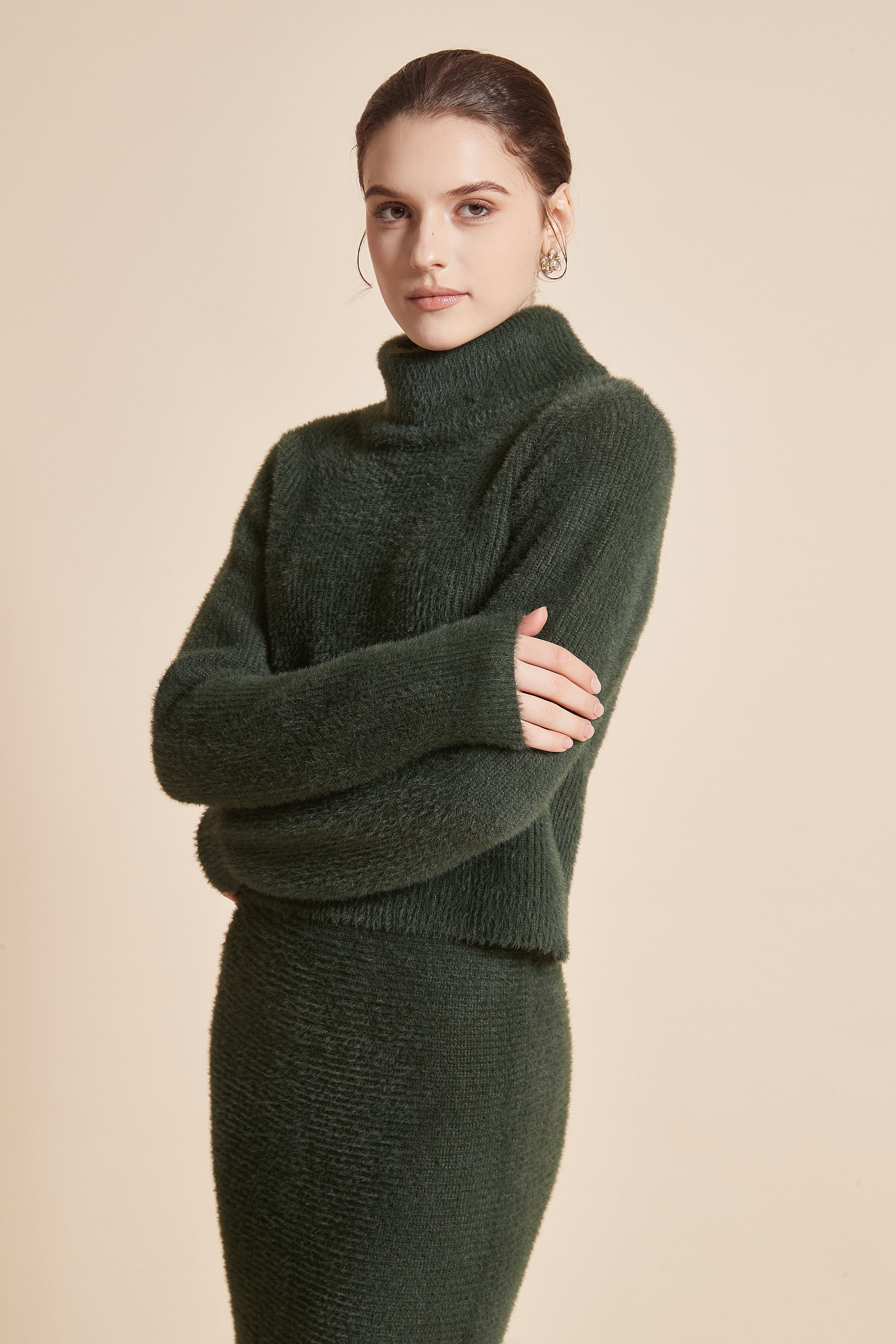 Plain Winter Blouse With Long Sleeves And High Neck - Image 2