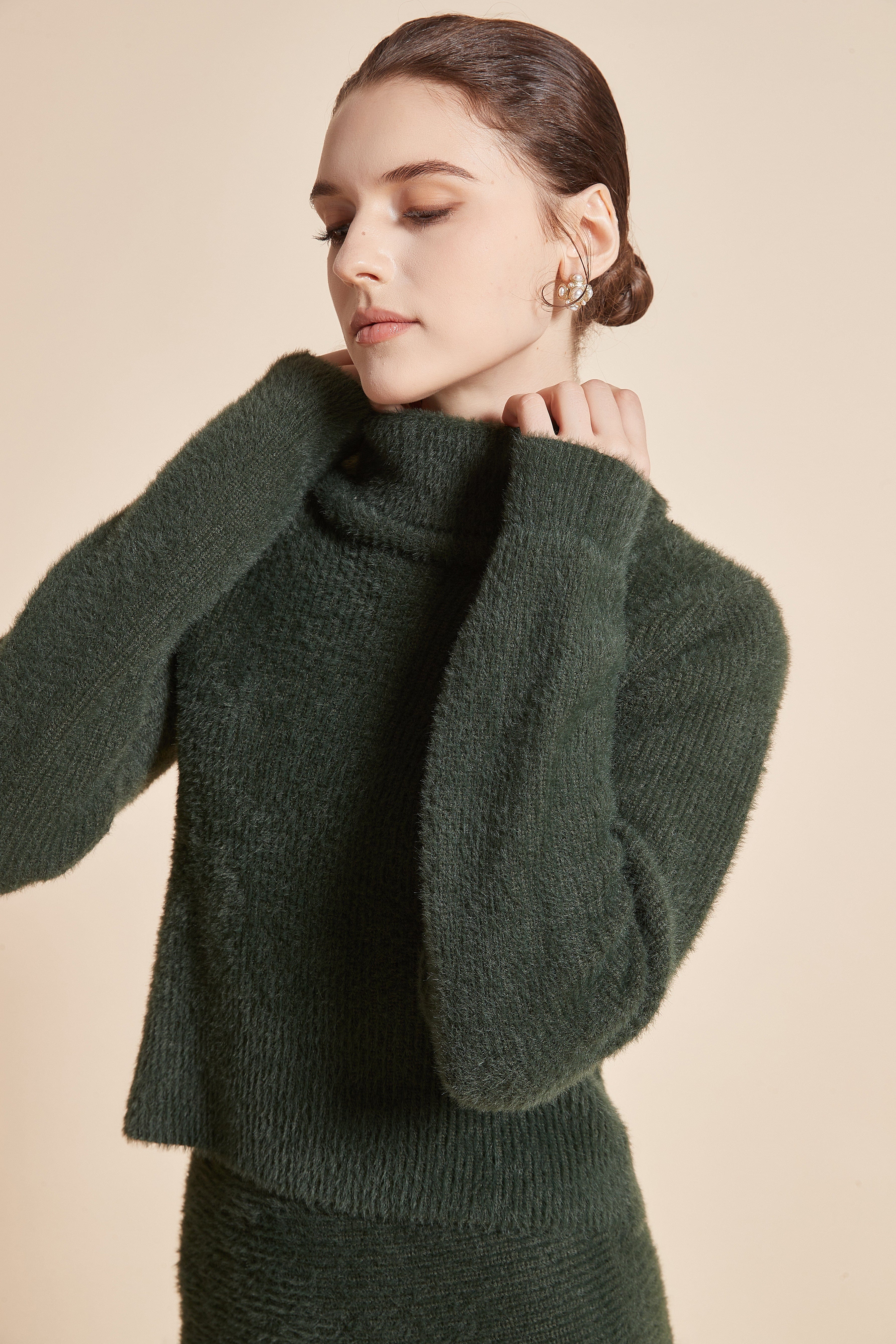 Plain Winter Blouse With Long Sleeves And High Neck - Image 5