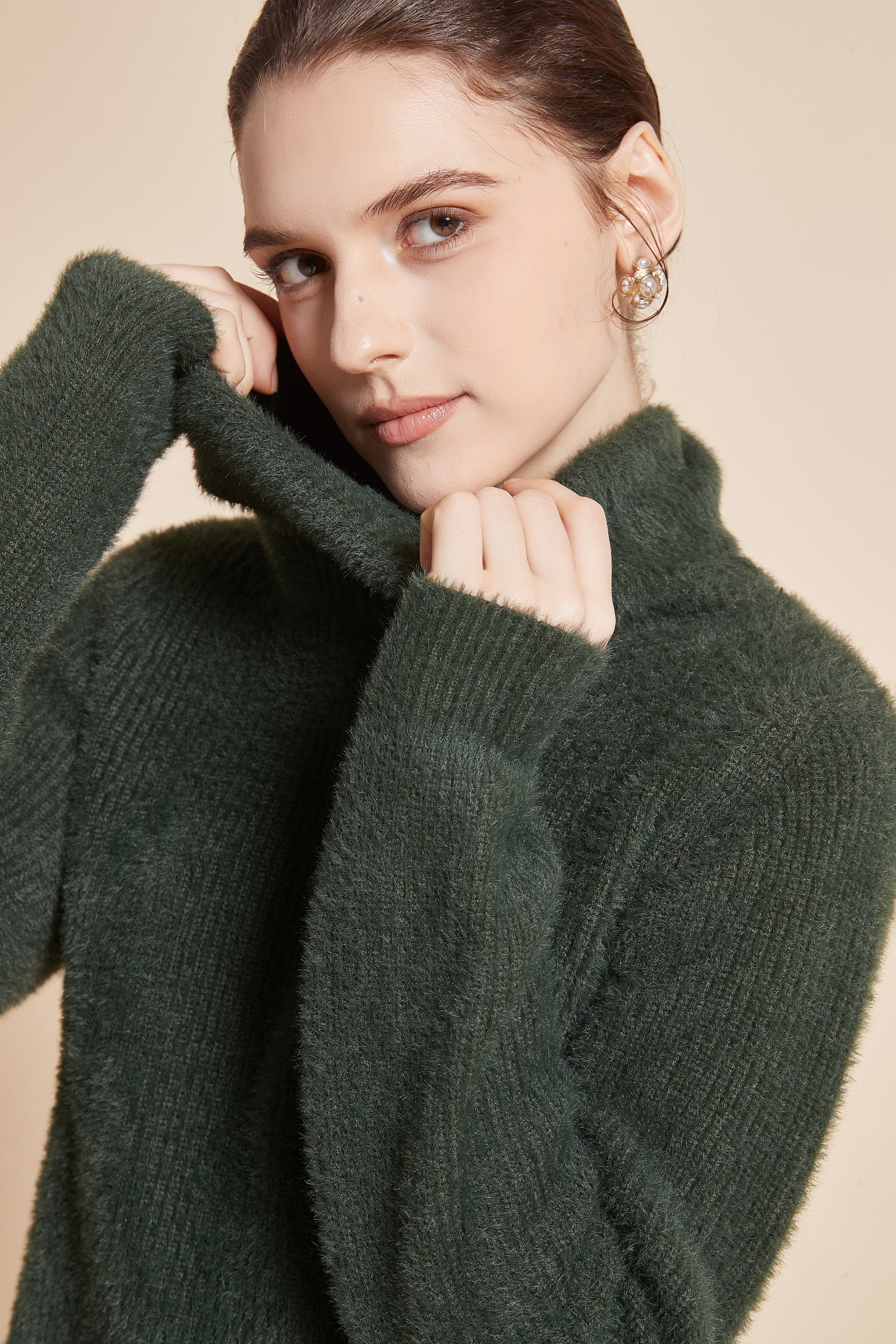 Plain Winter Blouse With Long Sleeves And High Neck - Image 6