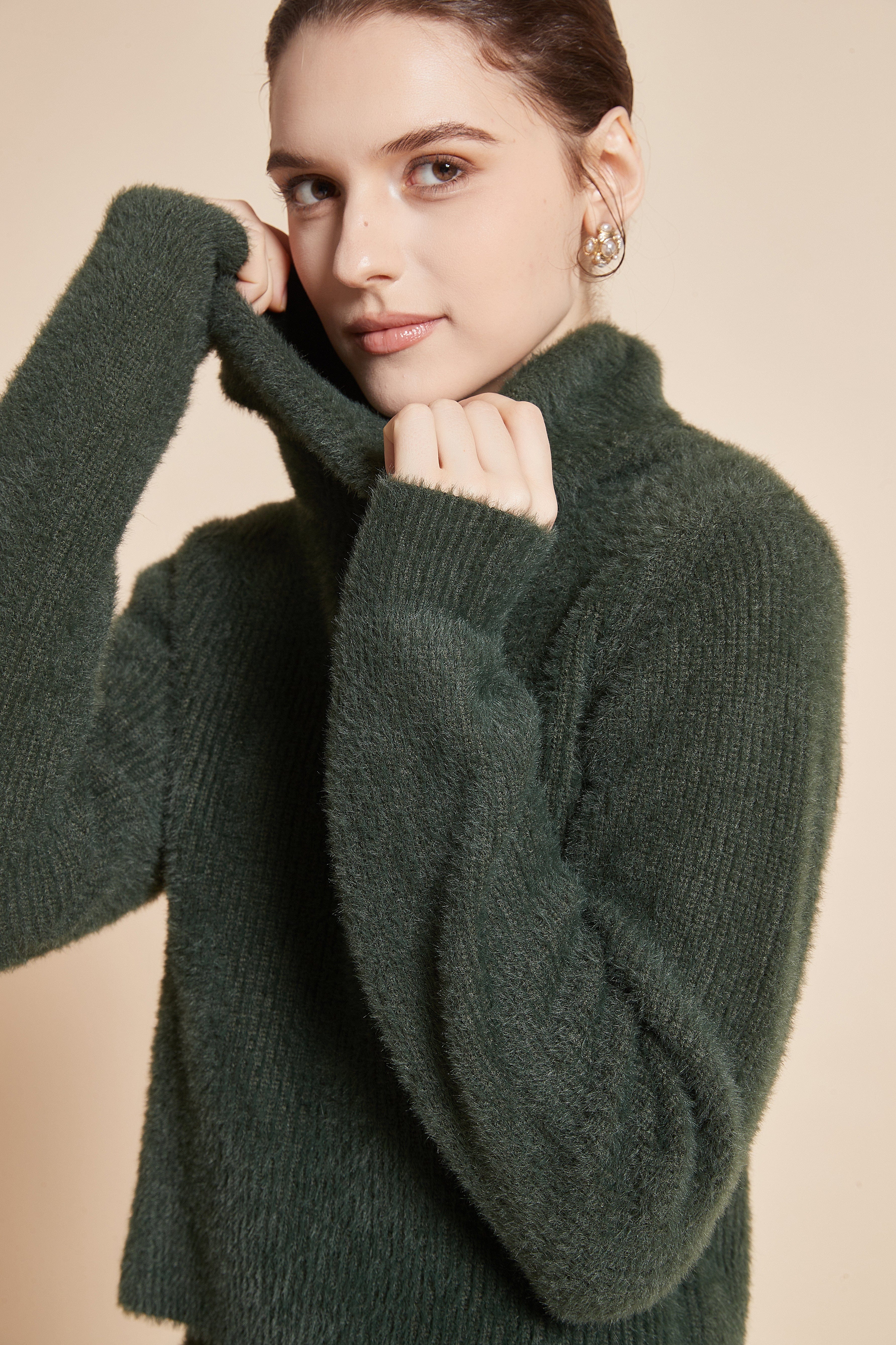 Plain Winter Blouse With Long Sleeves And High Neck - Image 7