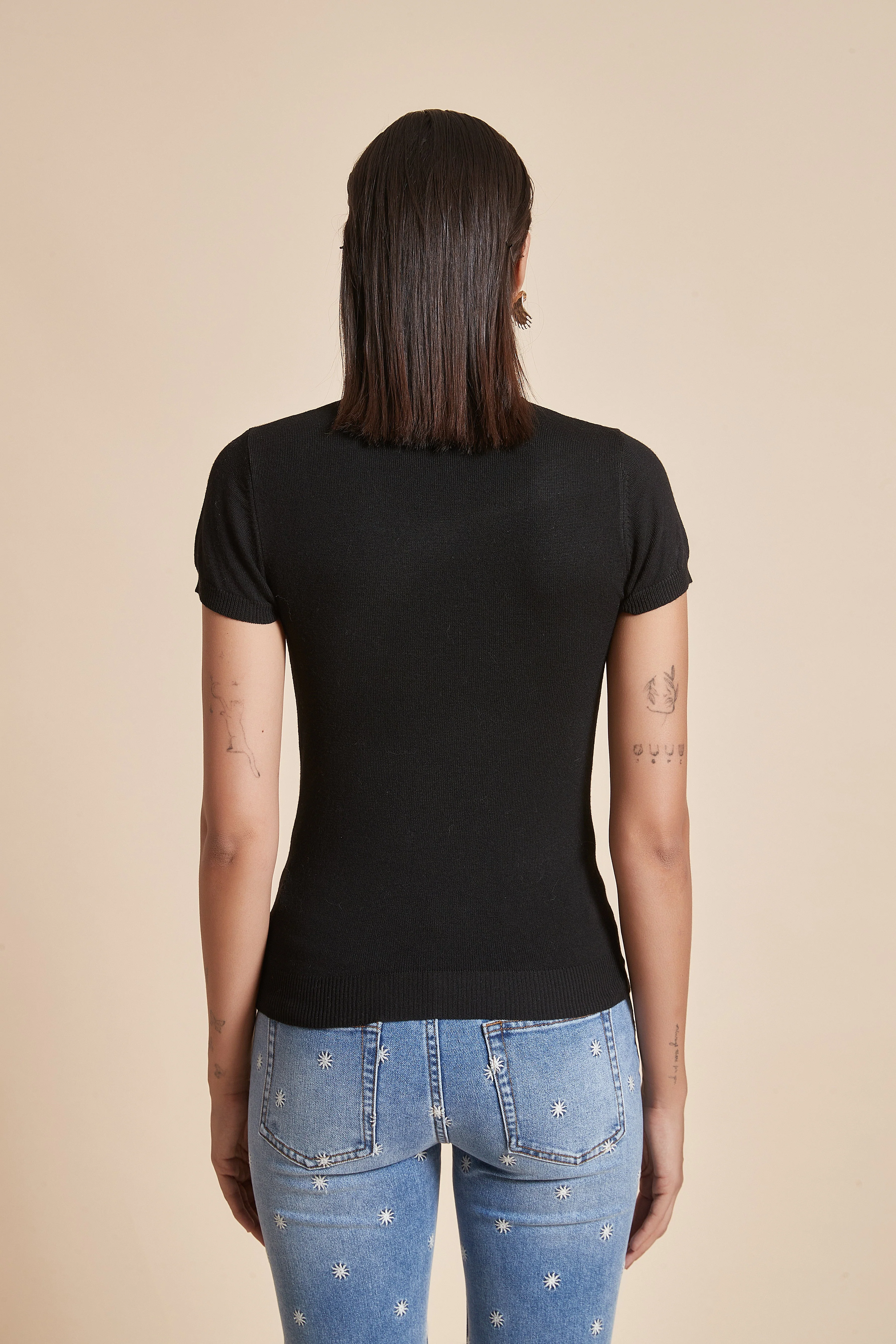 Short Sleeve High-Neck Blouse - Image 8