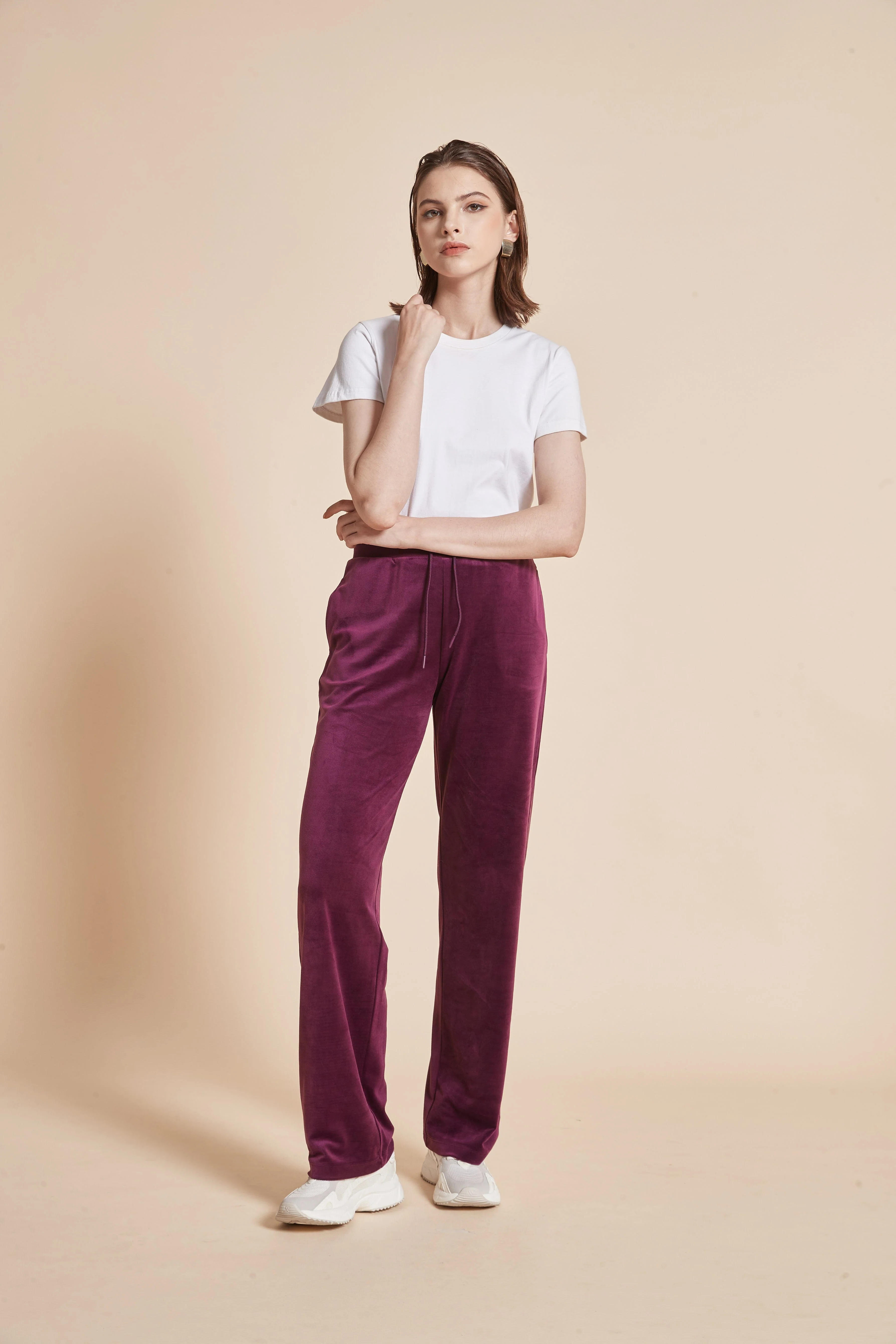 Straight Leg Long Pants with Elastic Waistband - Image 8