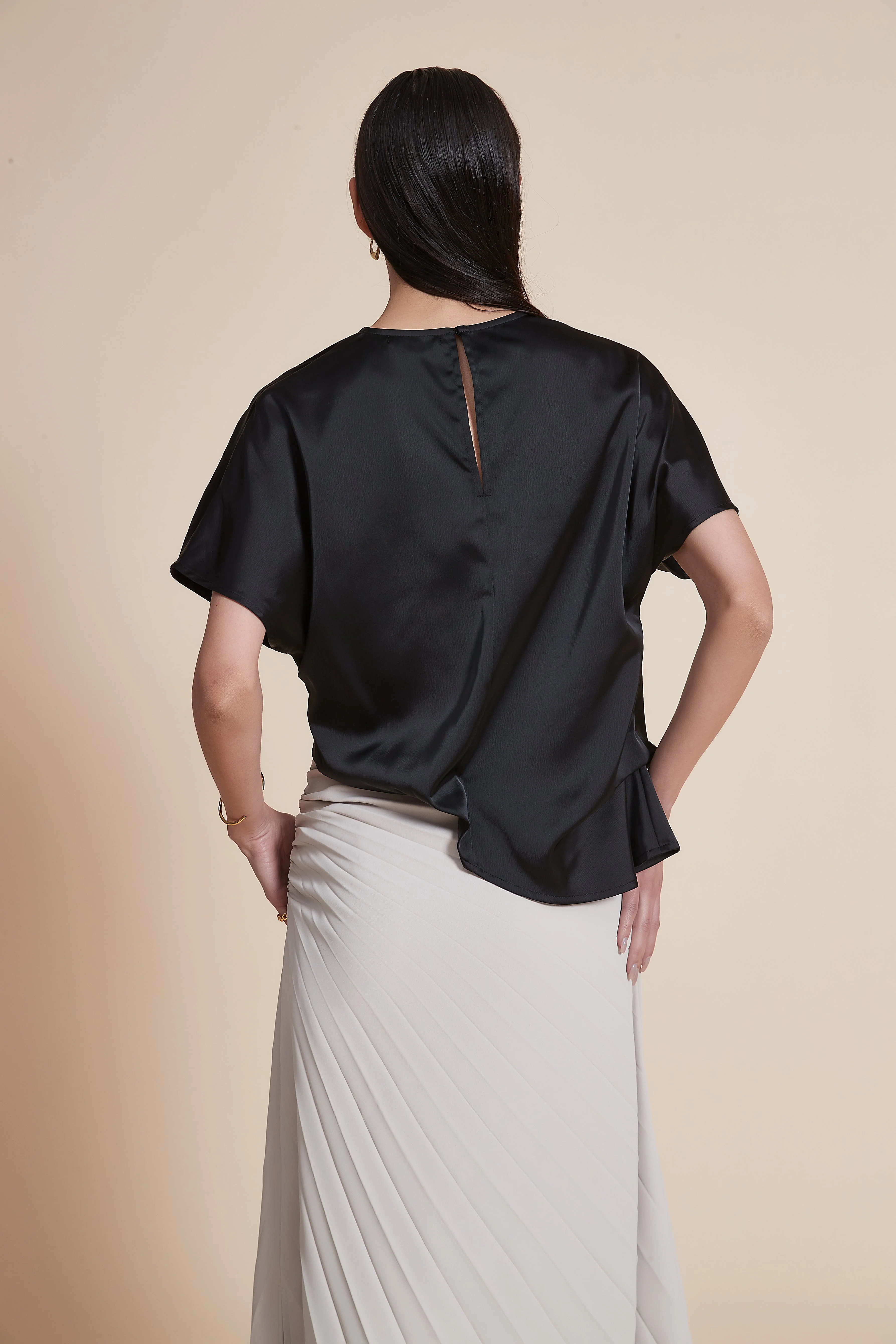 Plain Round Neck Short Sleeve Top - Image 10