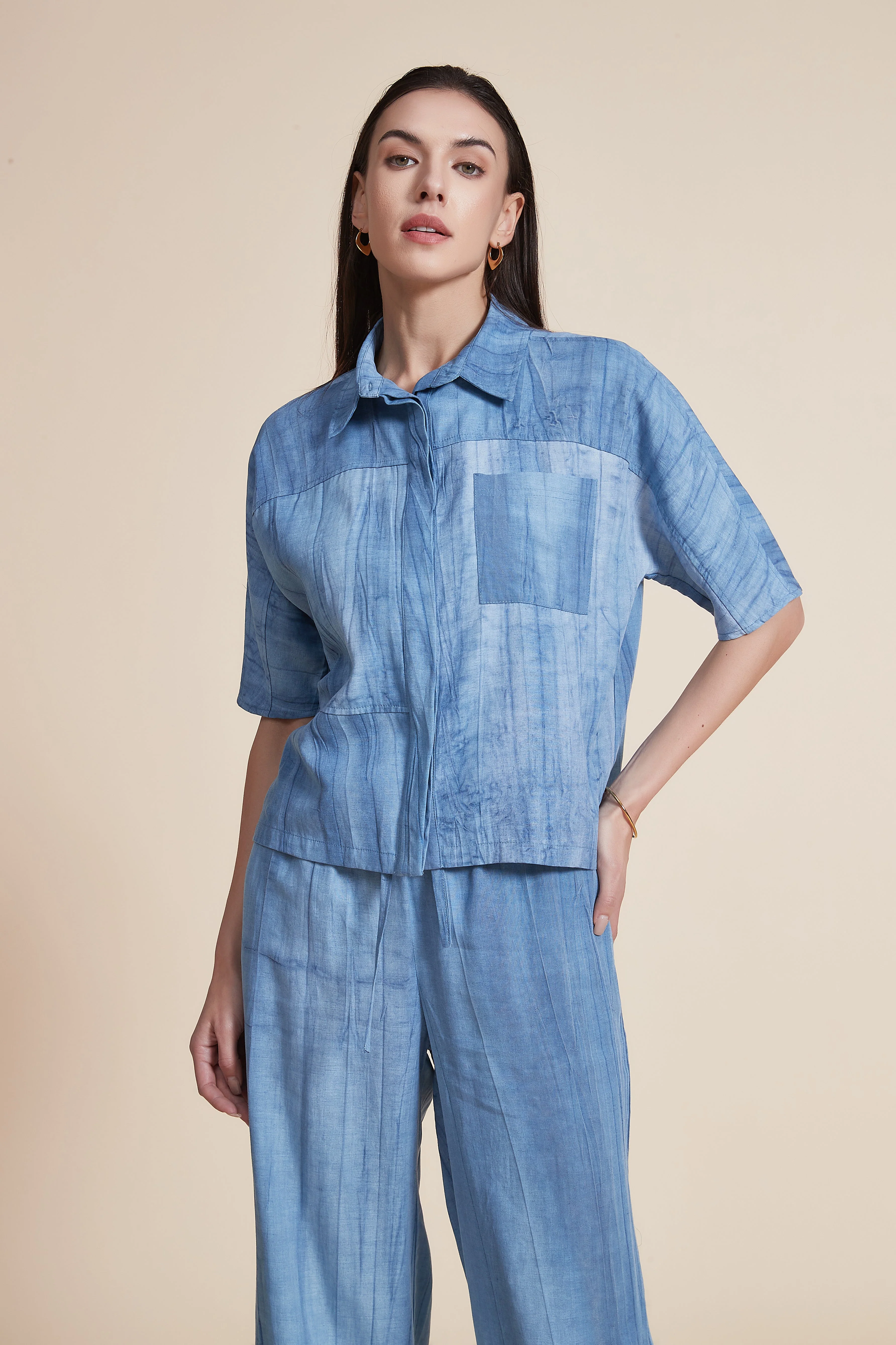 Short Sleeve Blouse with Front Buttons - Image 11