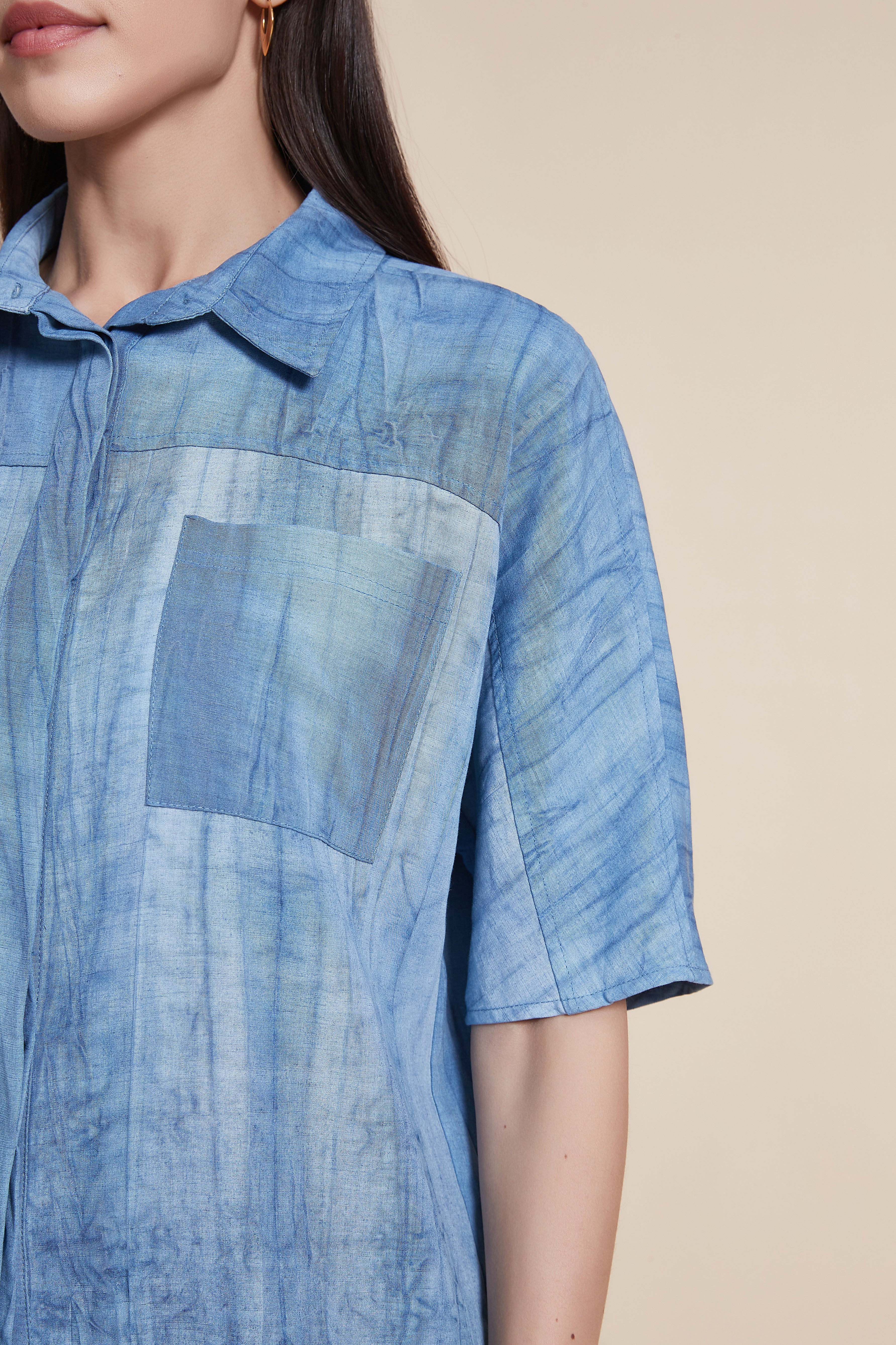 Short Sleeve Blouse with Front Buttons - Image 12