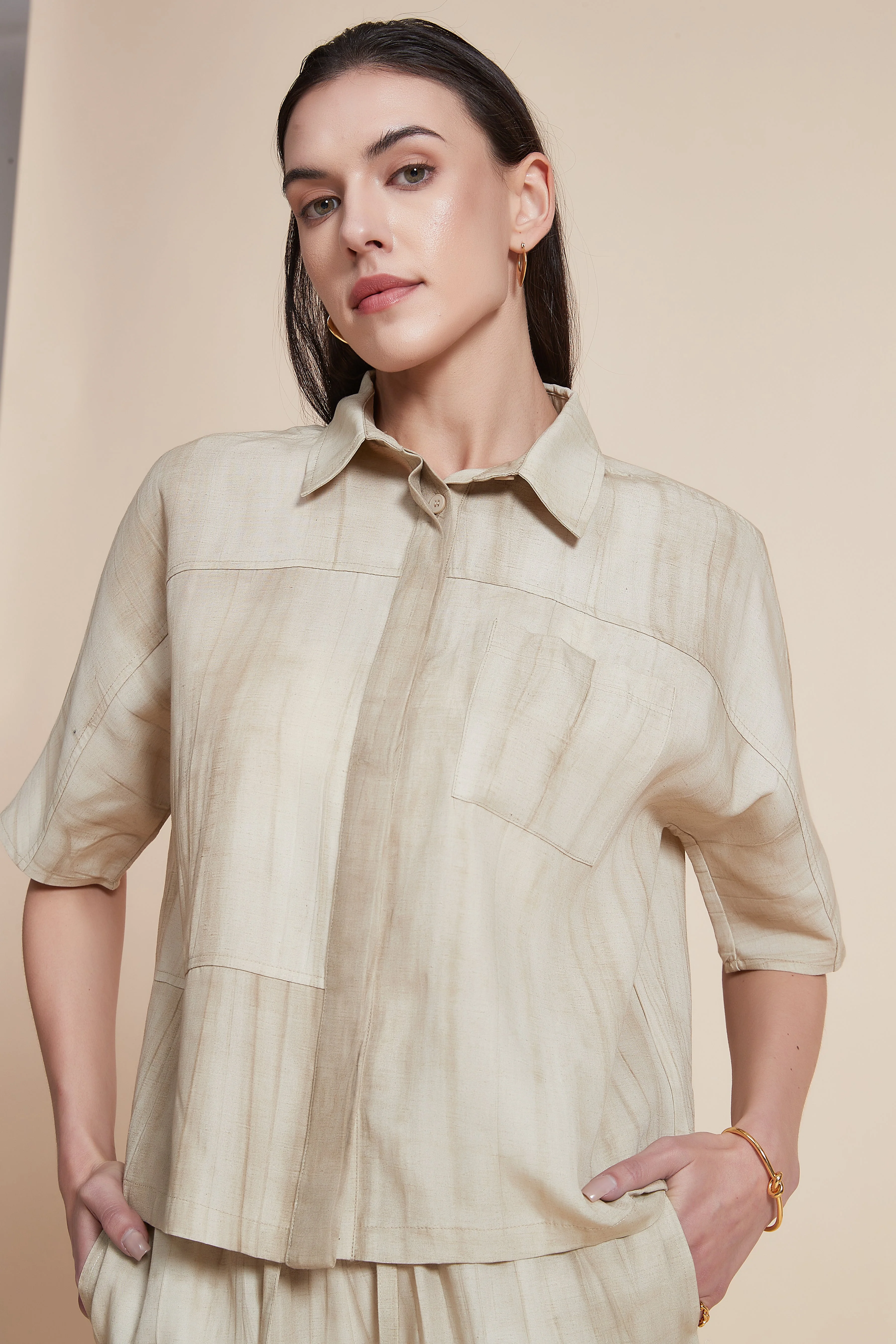 Short Sleeve Blouse with Front Buttons - Image 5