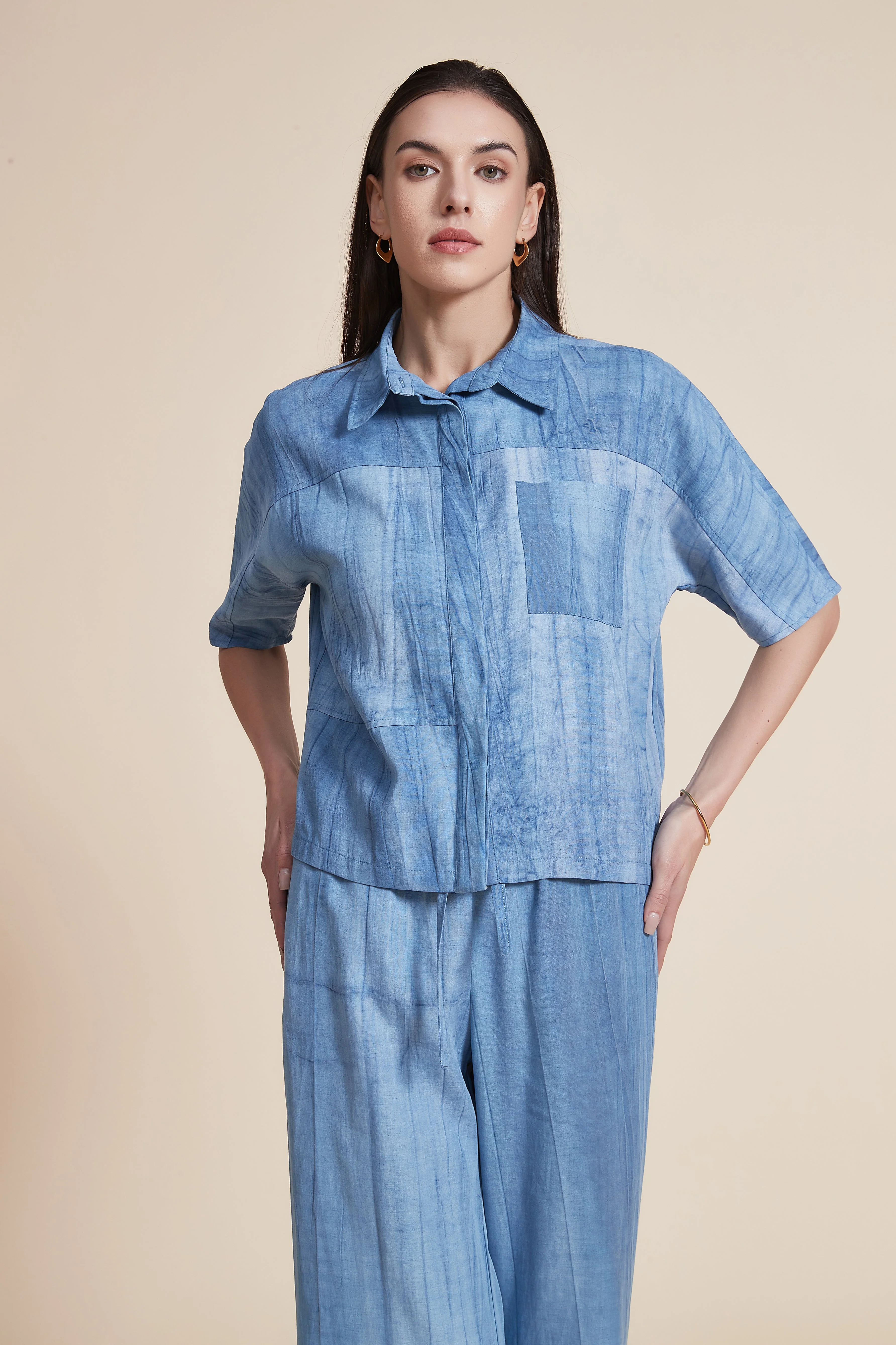 Short Sleeve Blouse with Front Buttons - Image 7
