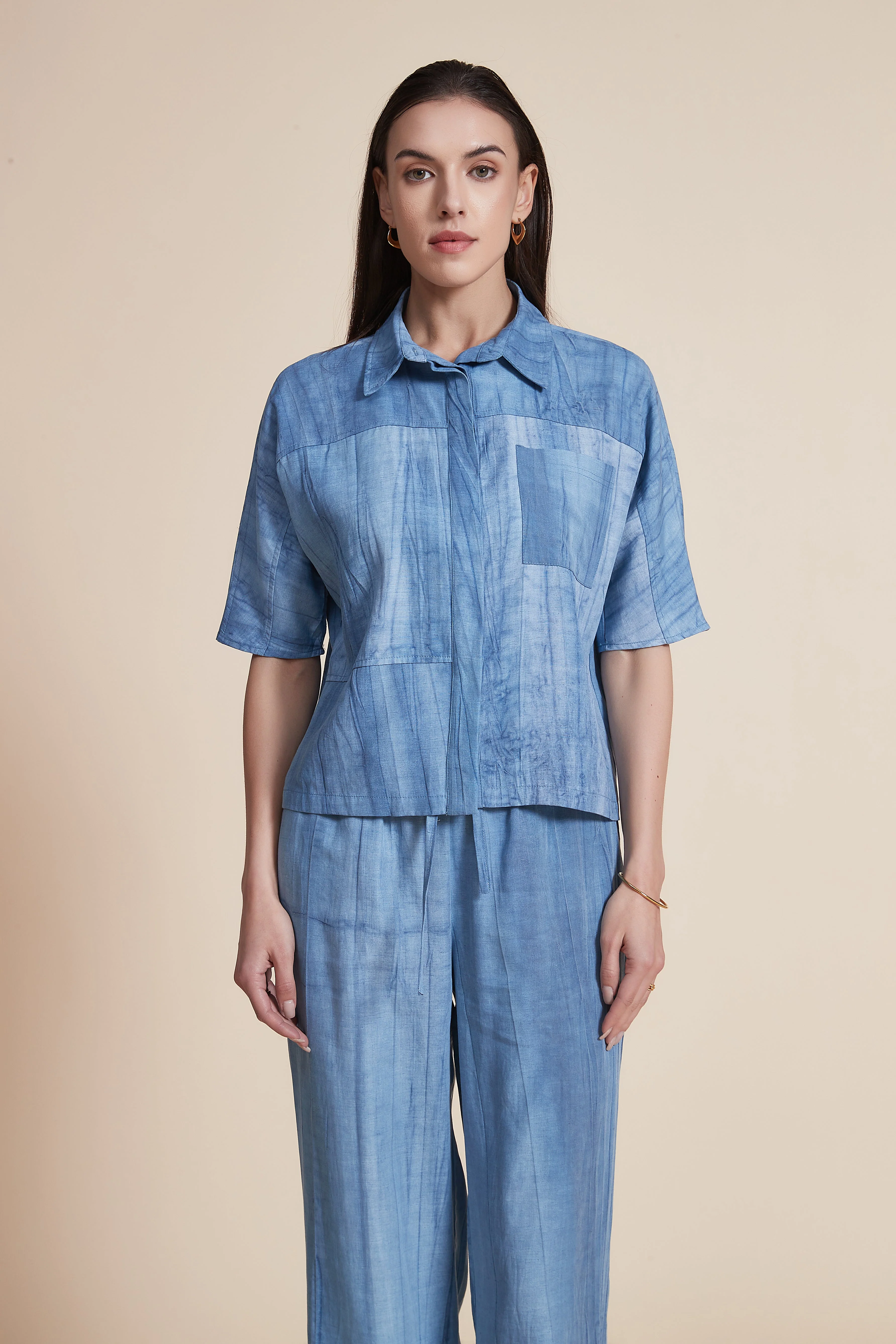 Short Sleeve Blouse with Front Buttons - Image 9