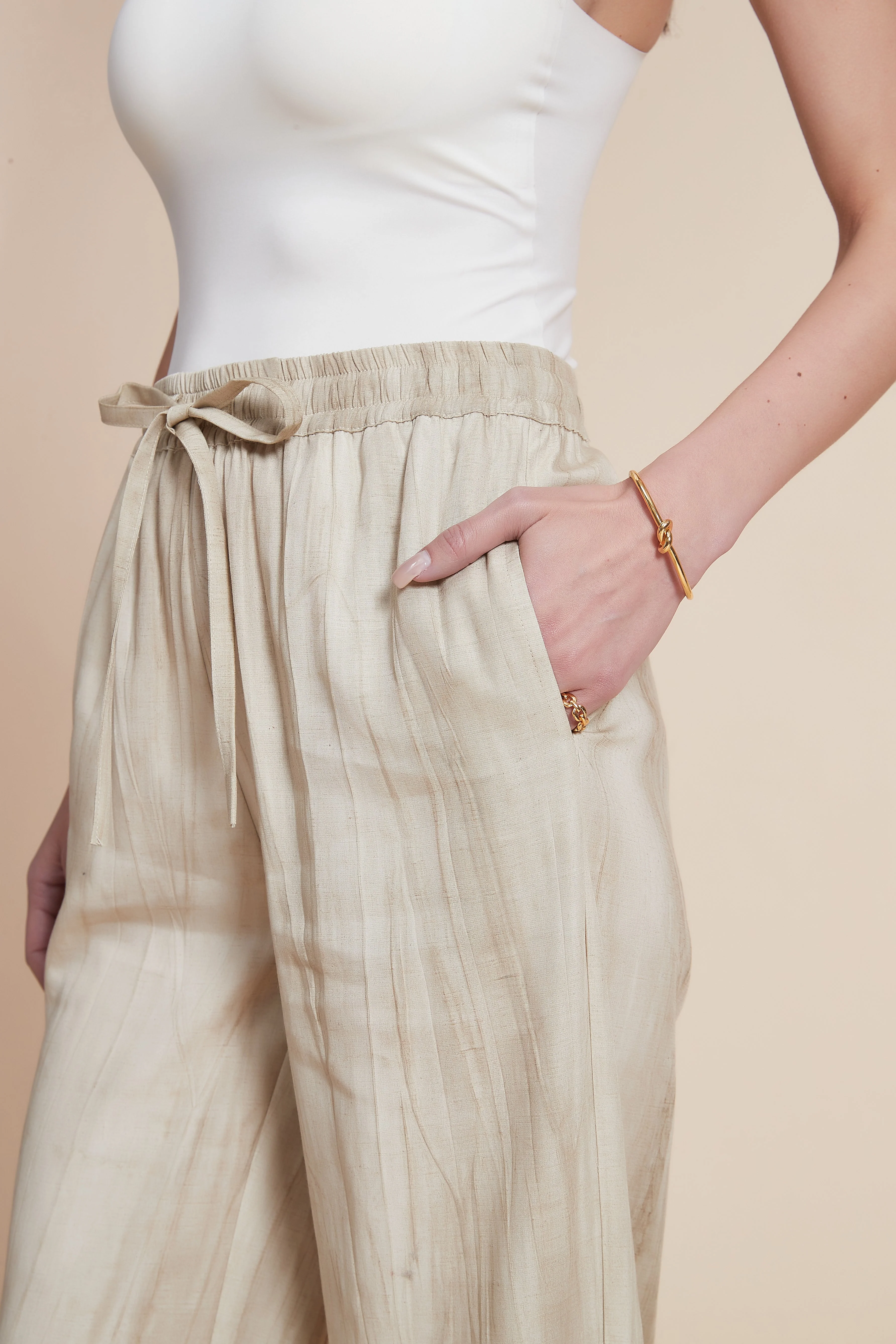 Wide Leg Ribbed Trousers - Image 4