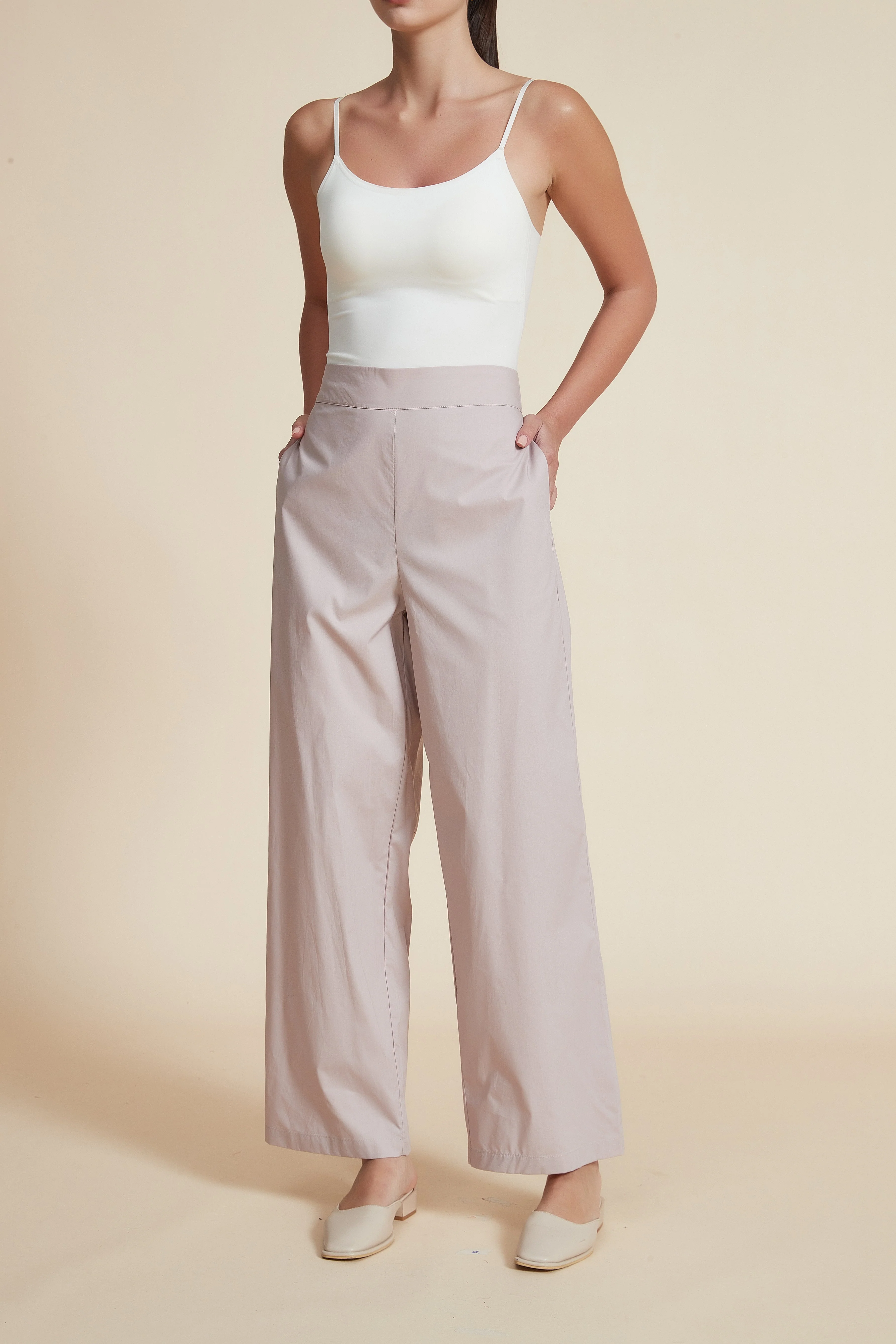 Wide-Leg Solid Long Pants - Image 7