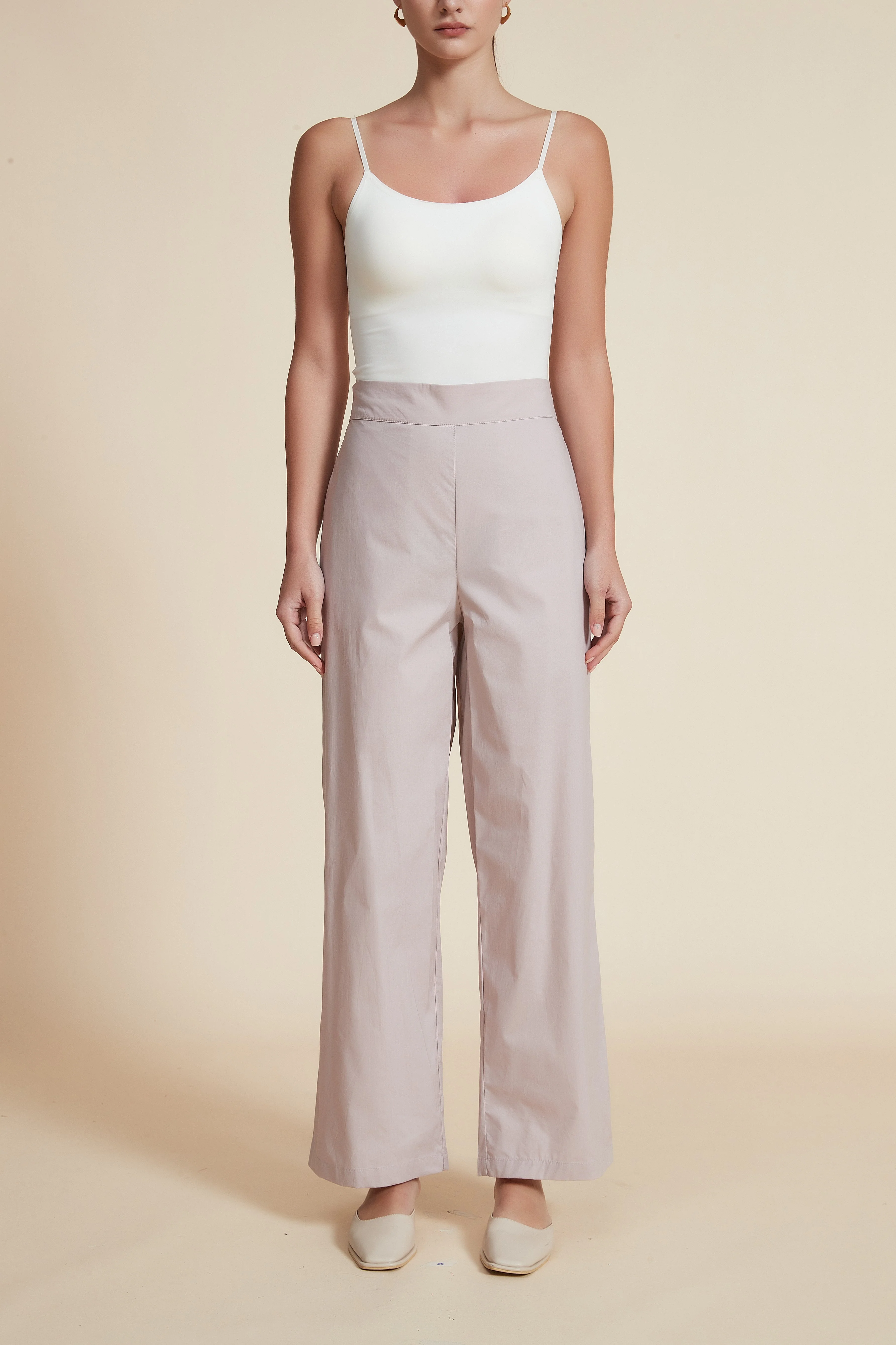 Wide-Leg Solid Long Pants - Image 8