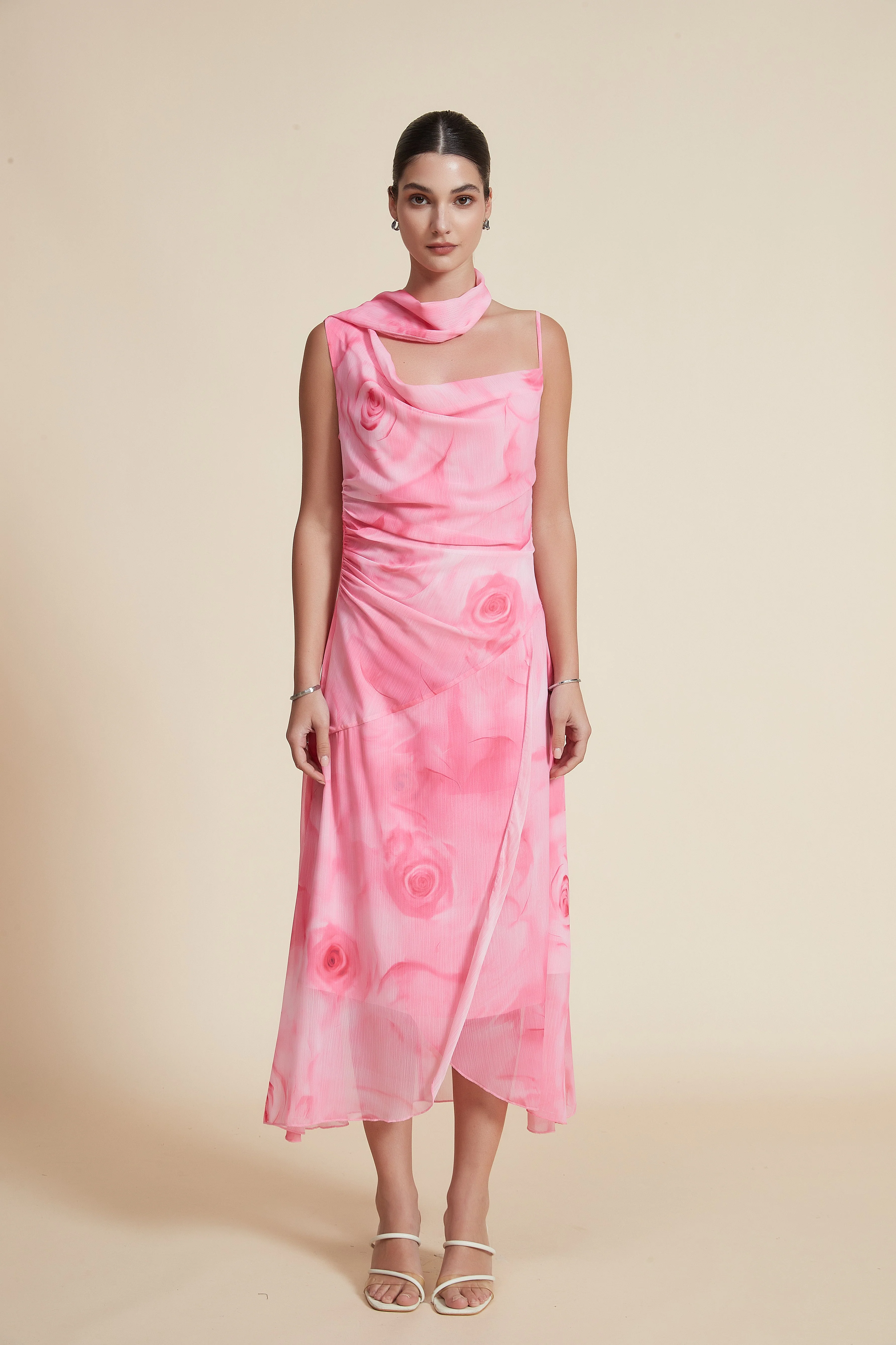 Sleeveless Floral Midi Dress - Image 2