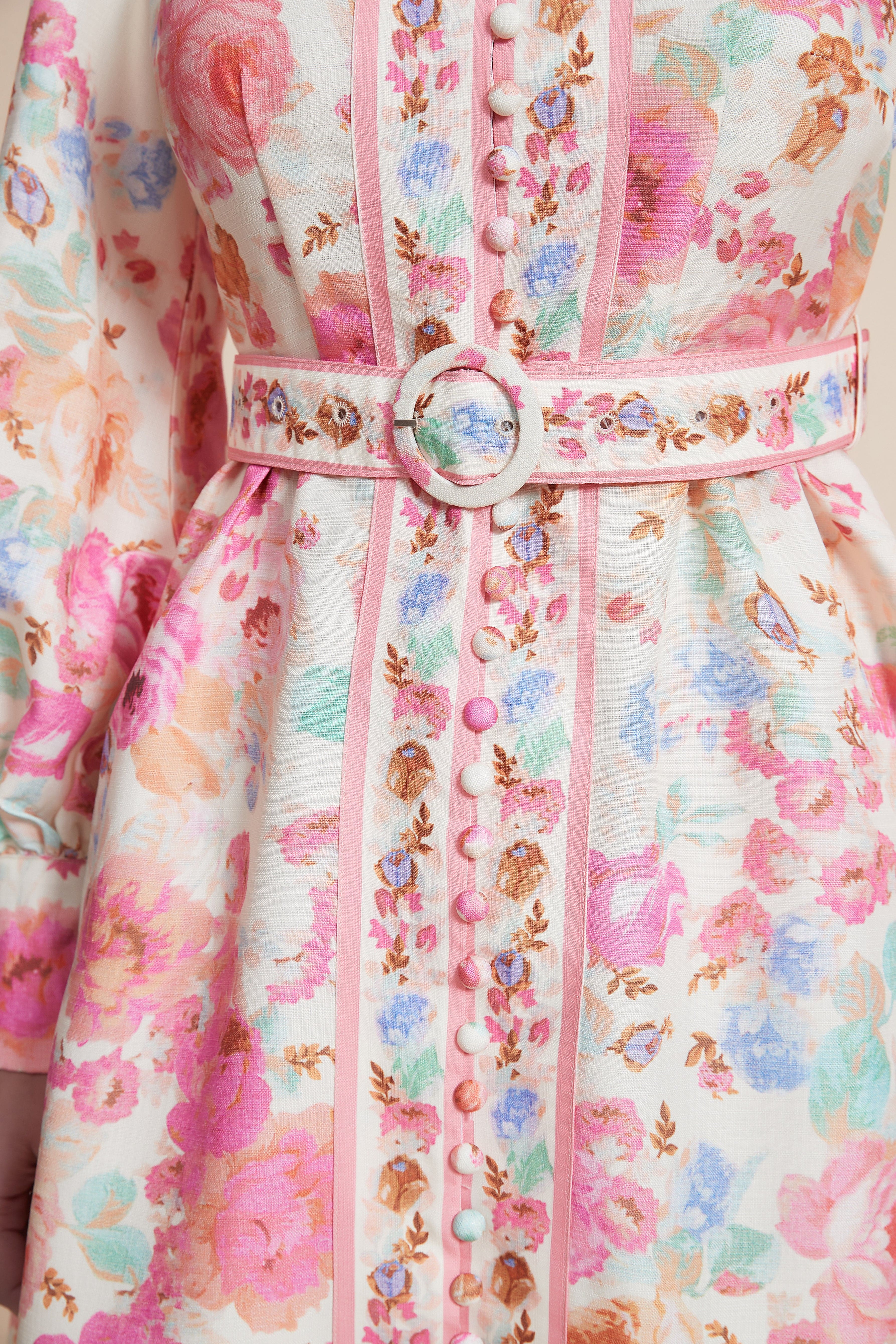 Printed Short Dress with Long Wide Sleeves - Image 5