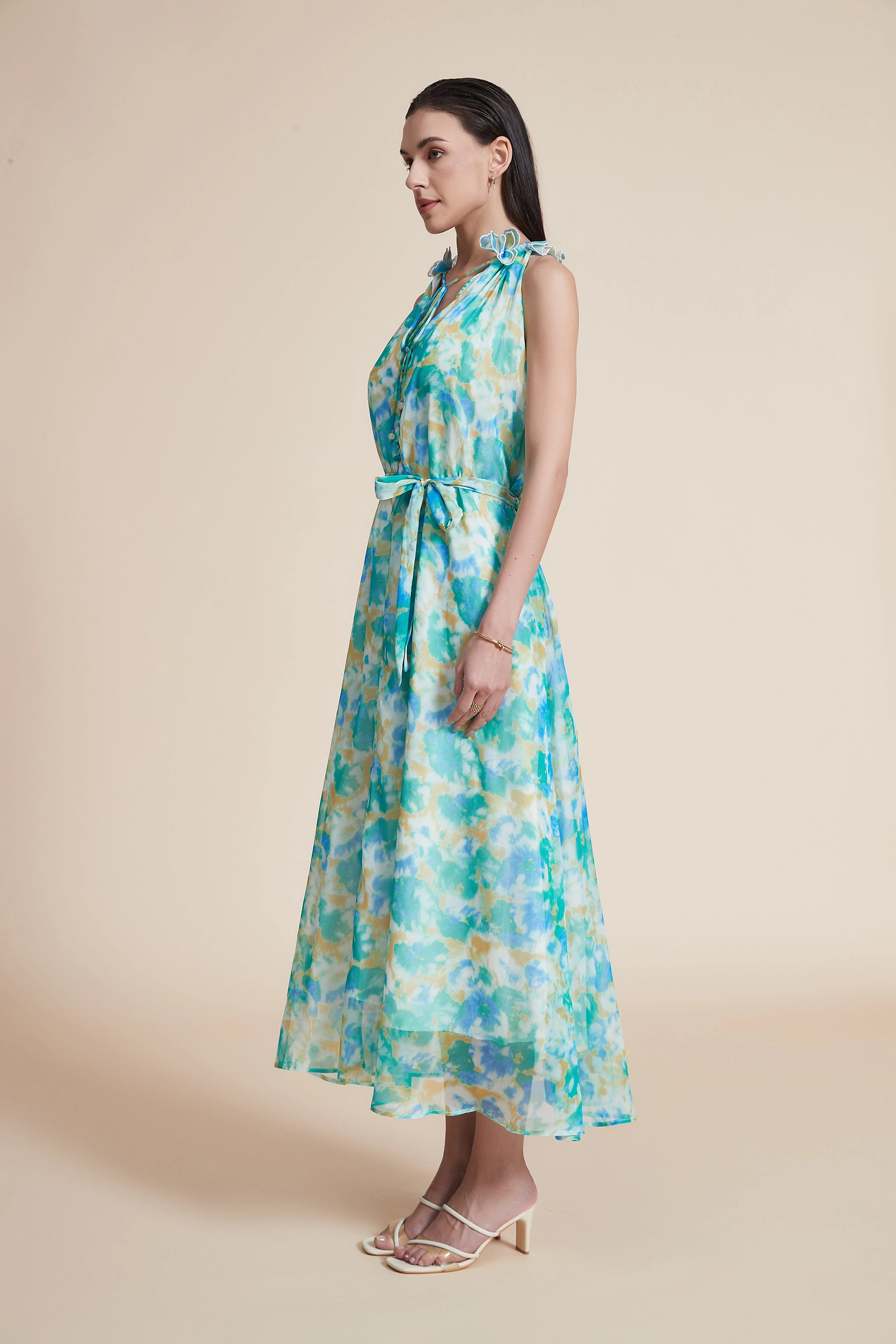 Sleeveless Ruffled Midi Dress - Image 6