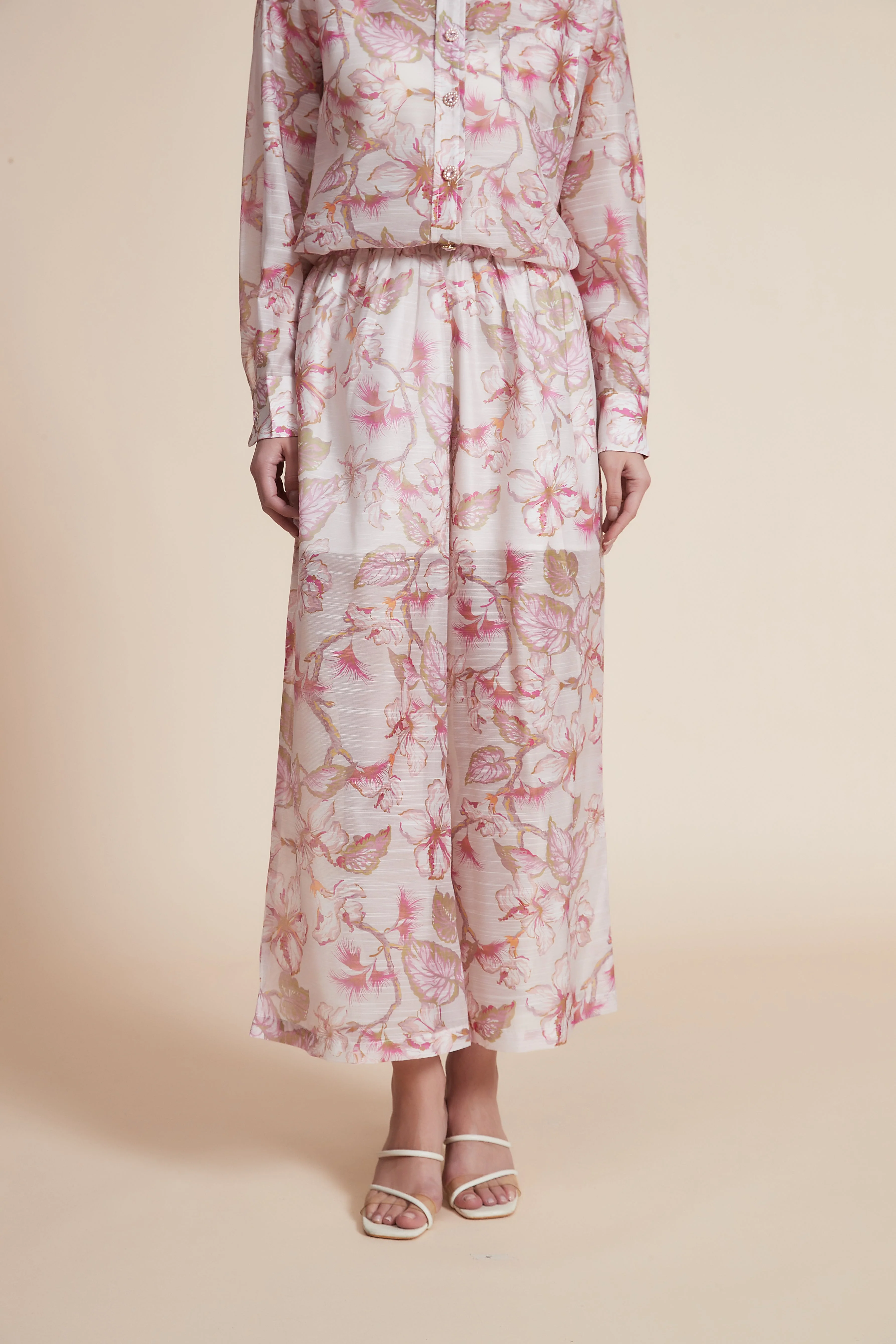 Wide-Leg Printed Long Pants - Image 2