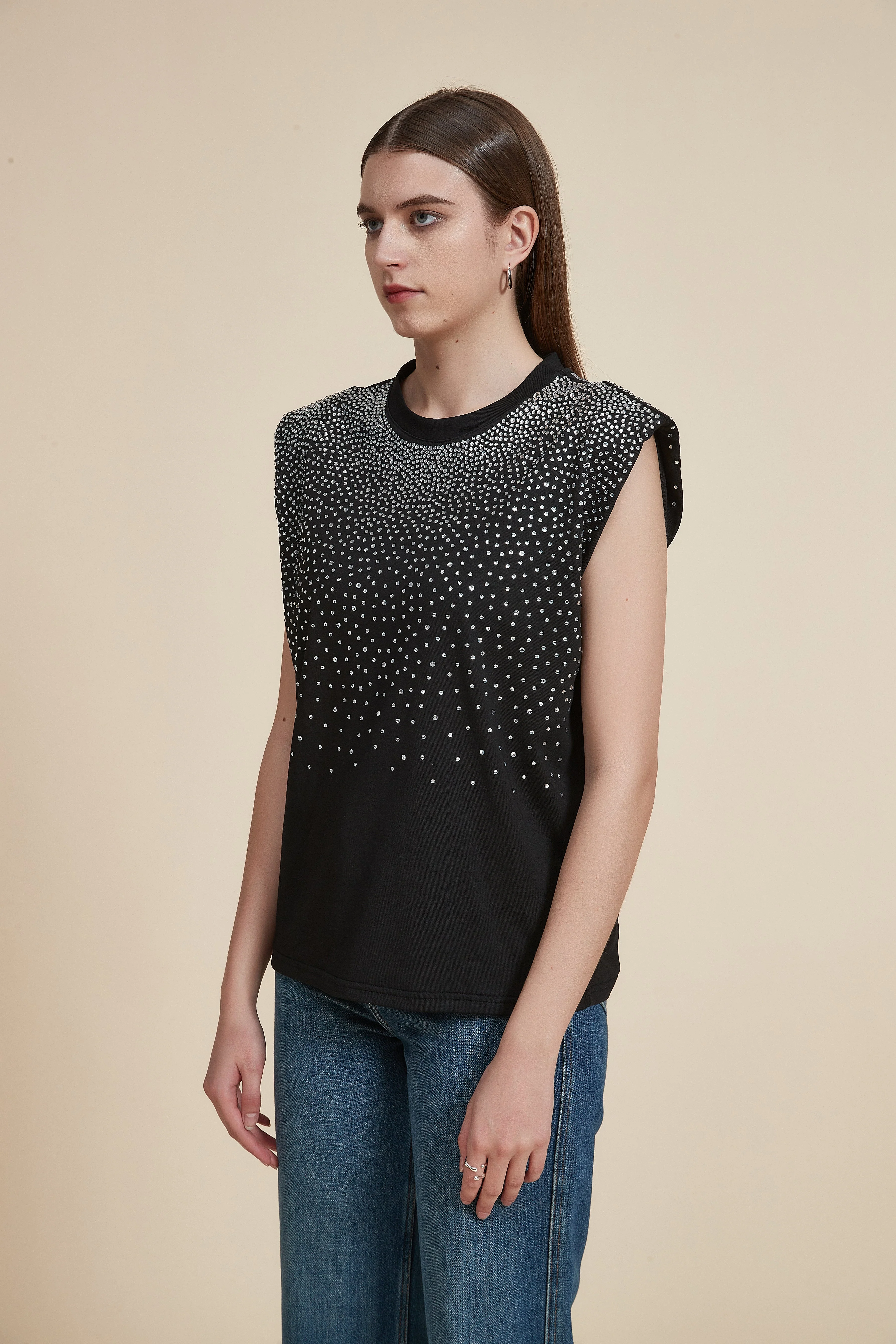 Sleeveless Polka Dot Blouse with Round Neck - Image 6