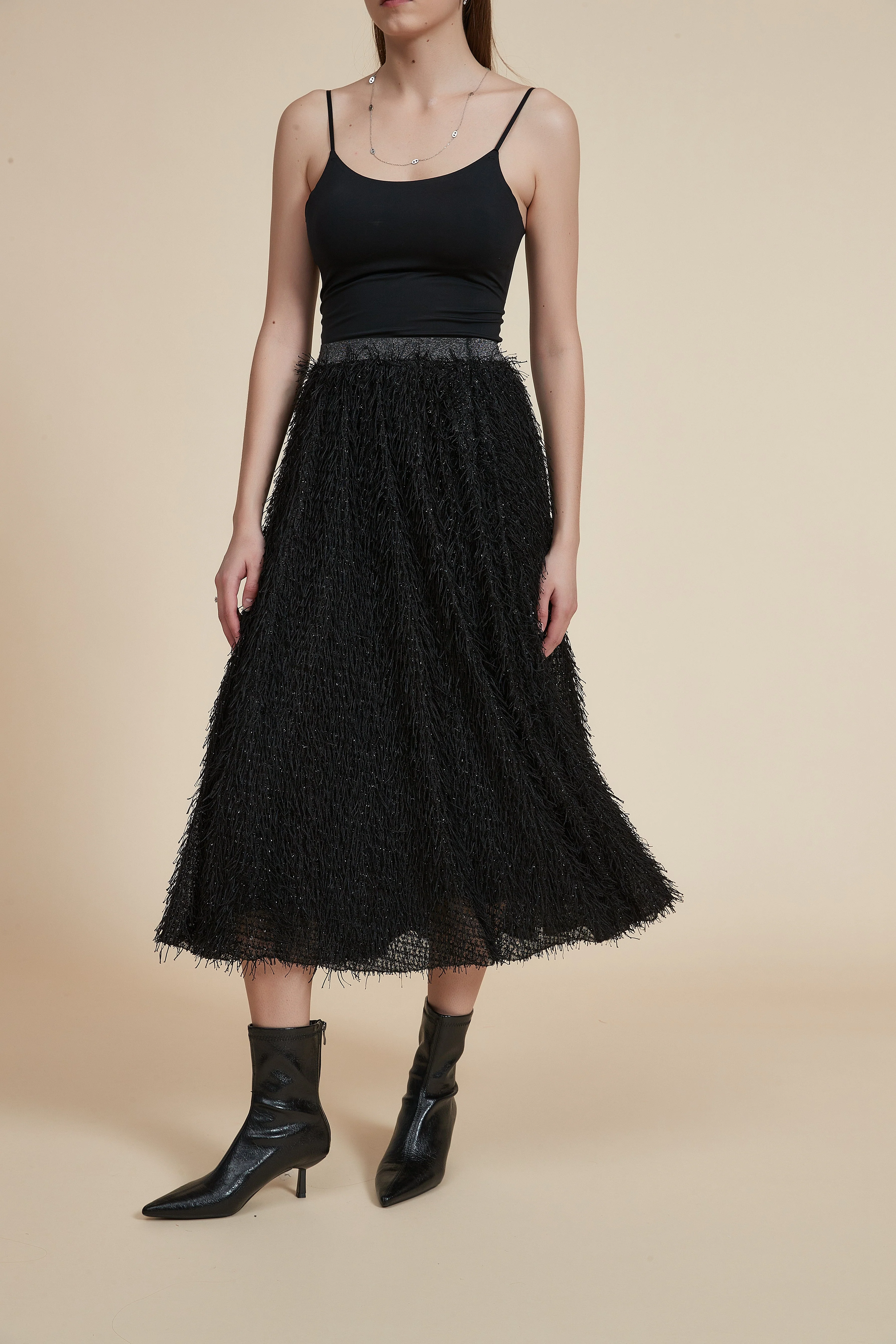 Plain Winter Midi Skirt