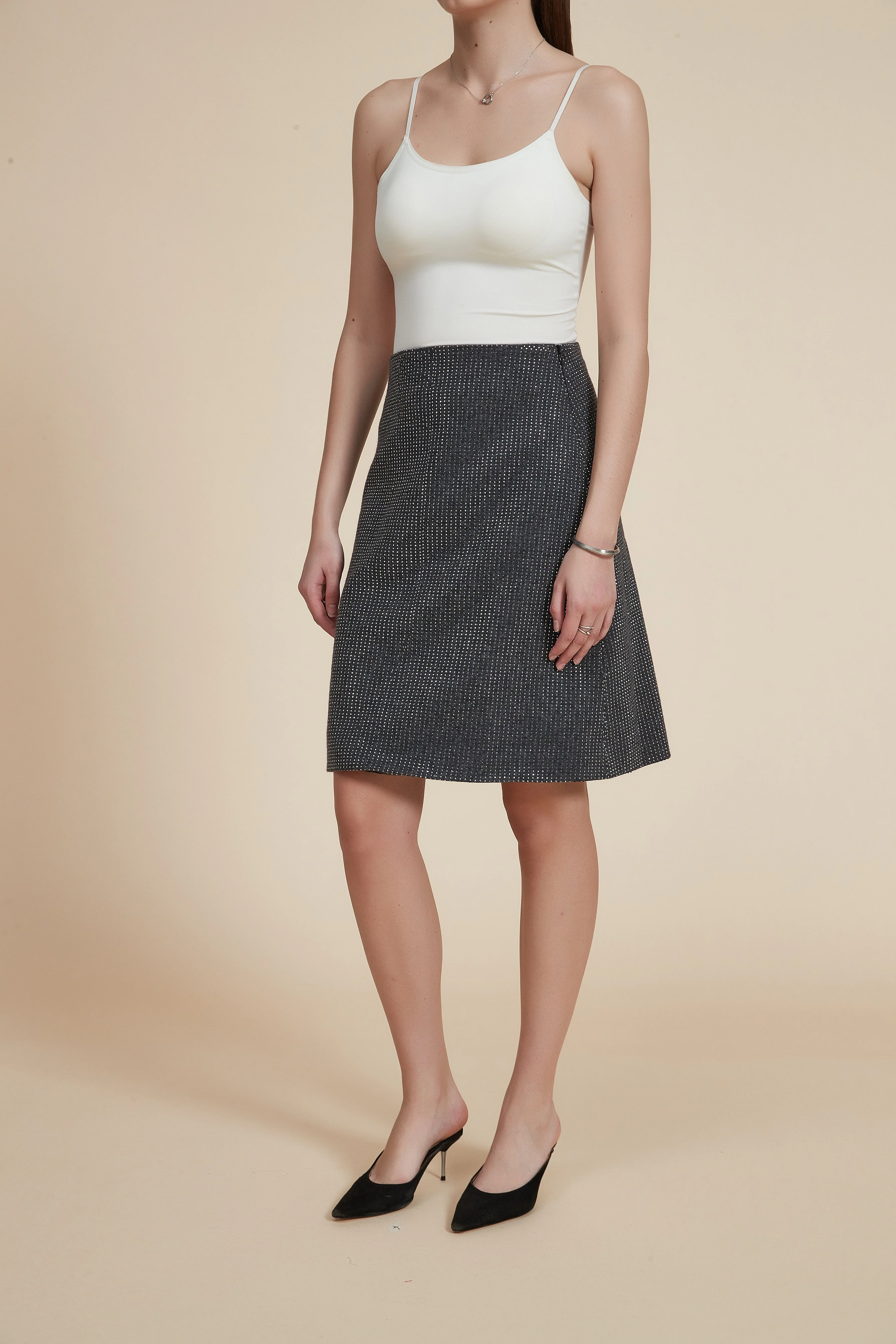 Embroidered Formal Short Skirt
