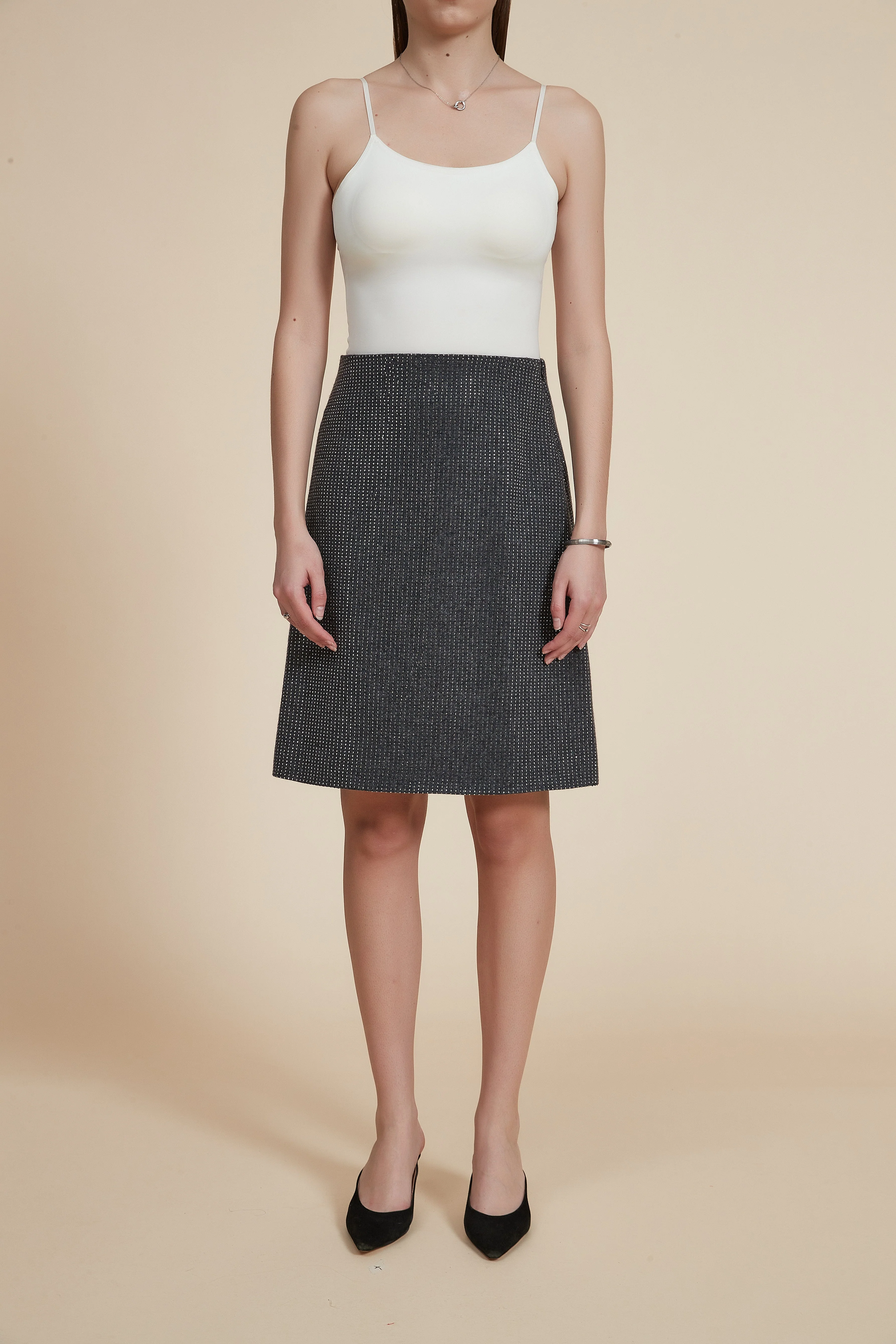 Embroidered Formal Short Skirt - Image 2