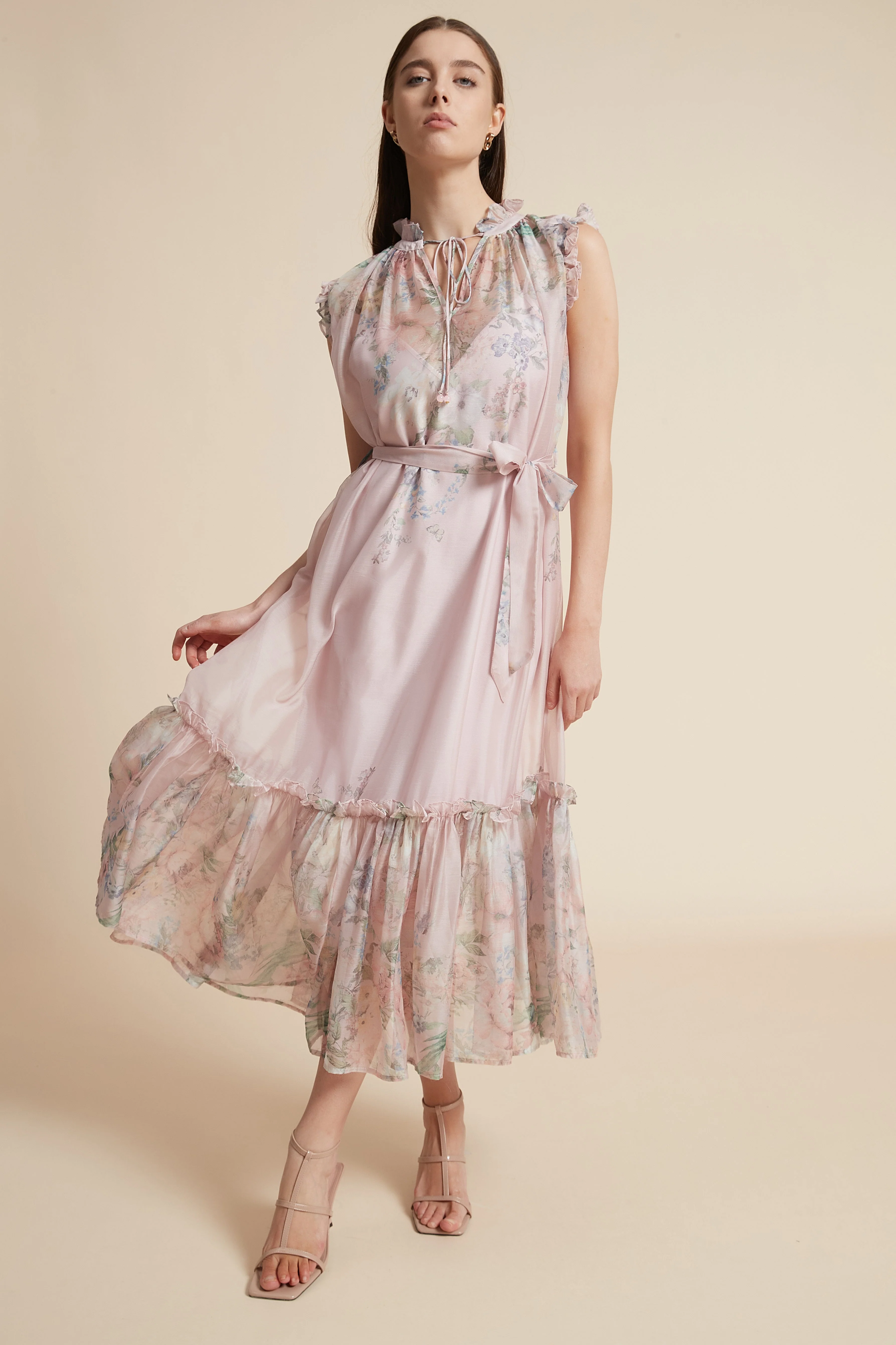 Sleeveless Floral Midi Dress