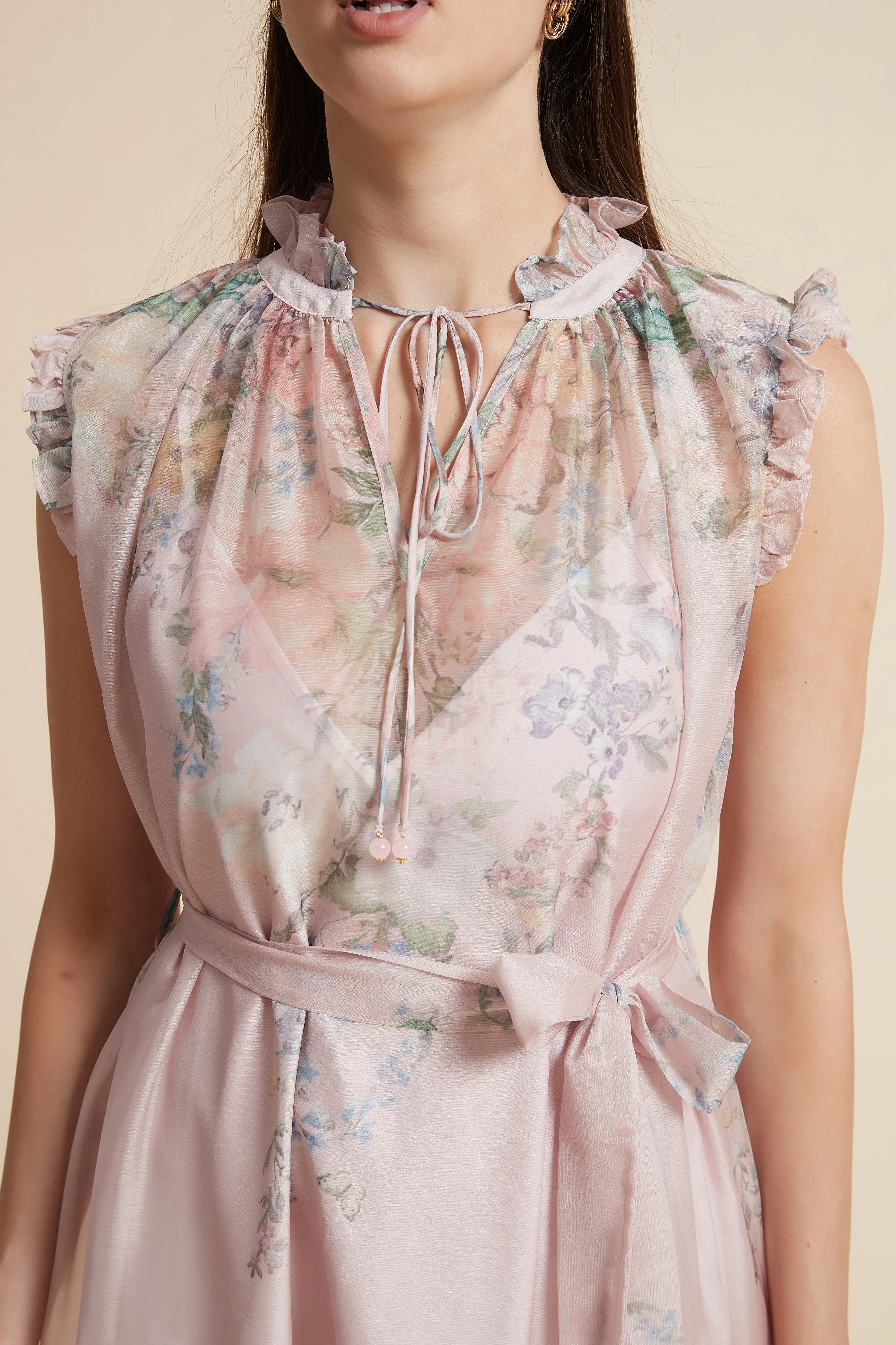 Sleeveless Floral Midi Dress - Image 3