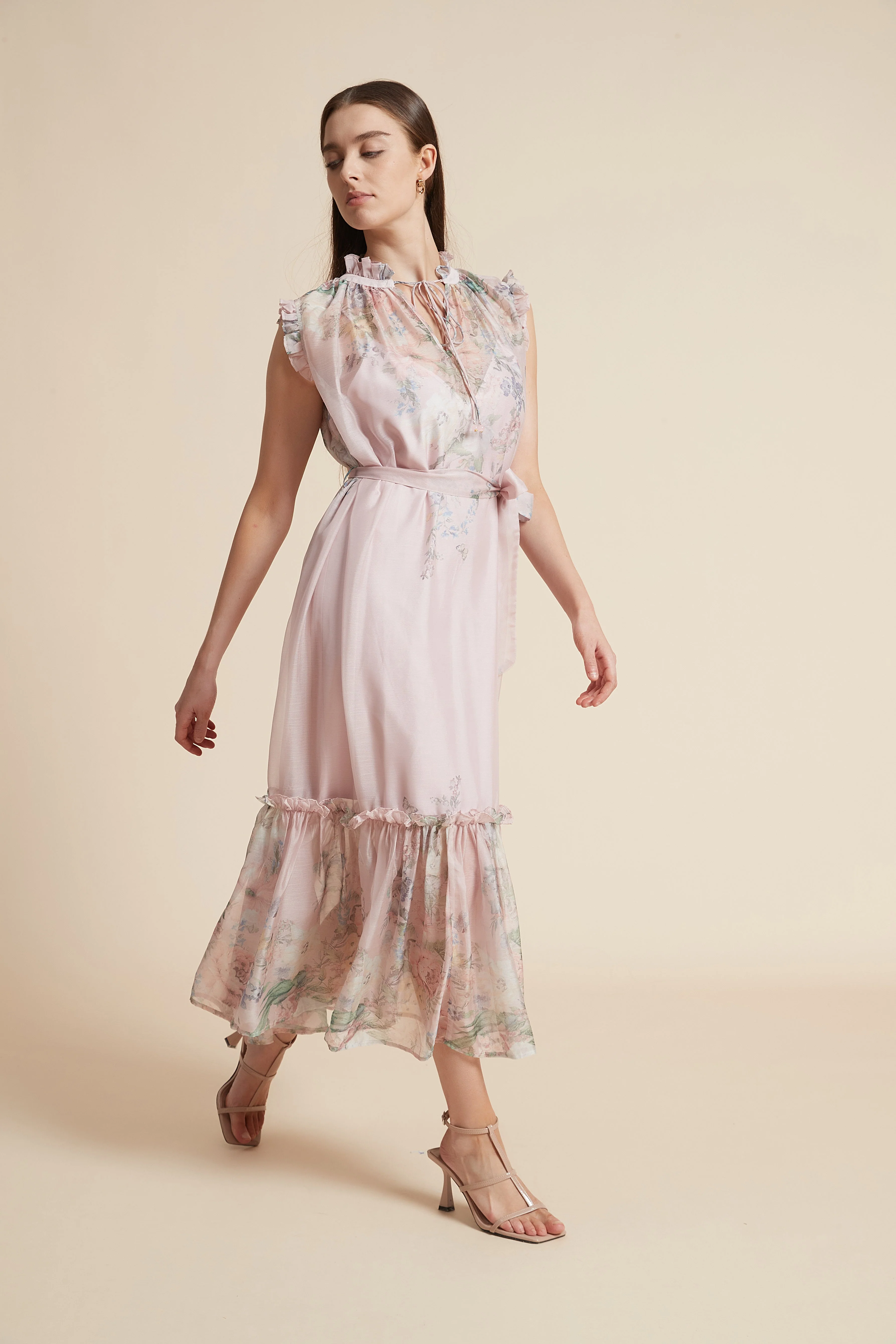 Sleeveless Floral Midi Dress - Image 5