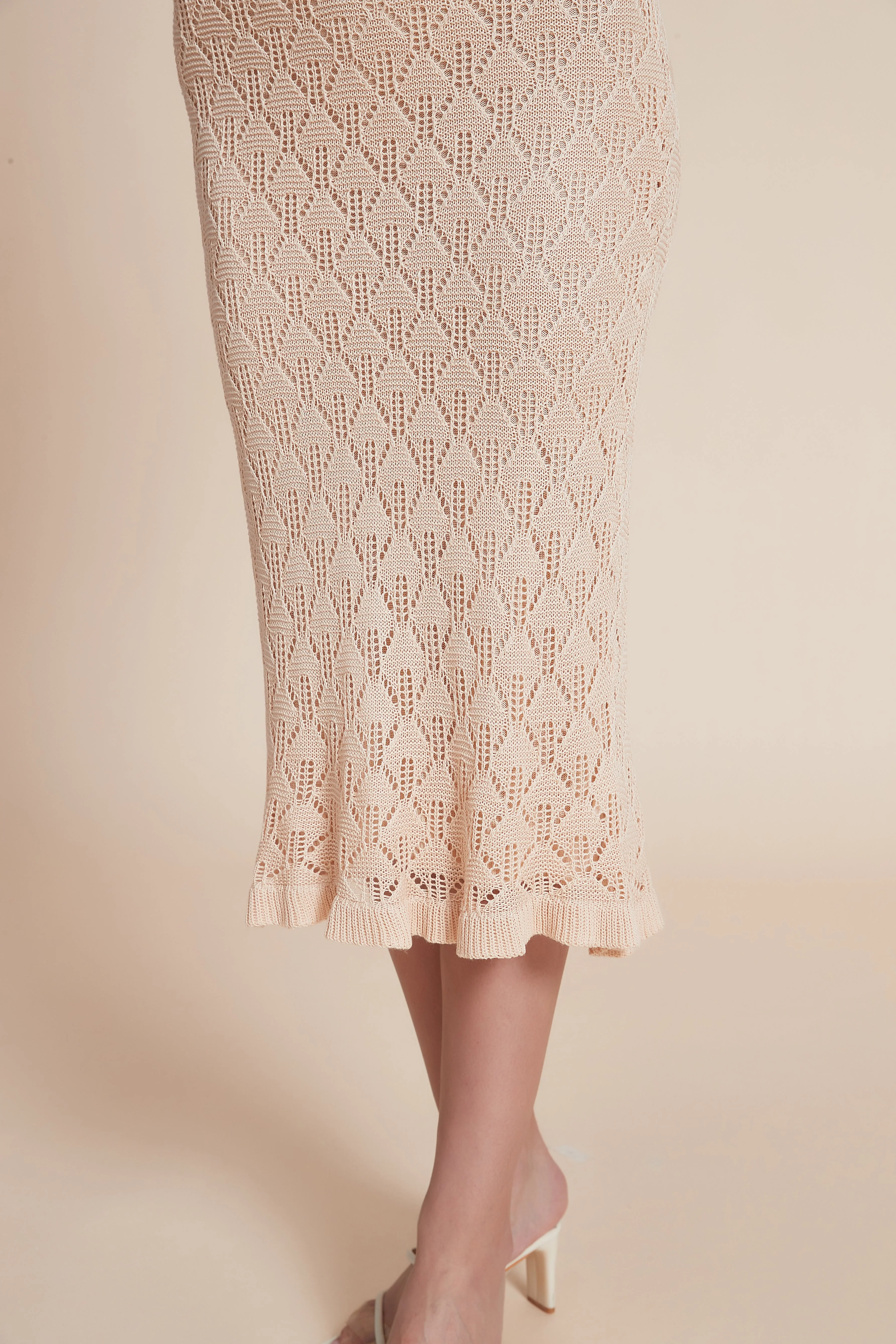 Lace-Detail Floral Midi Skirt - Image 4
