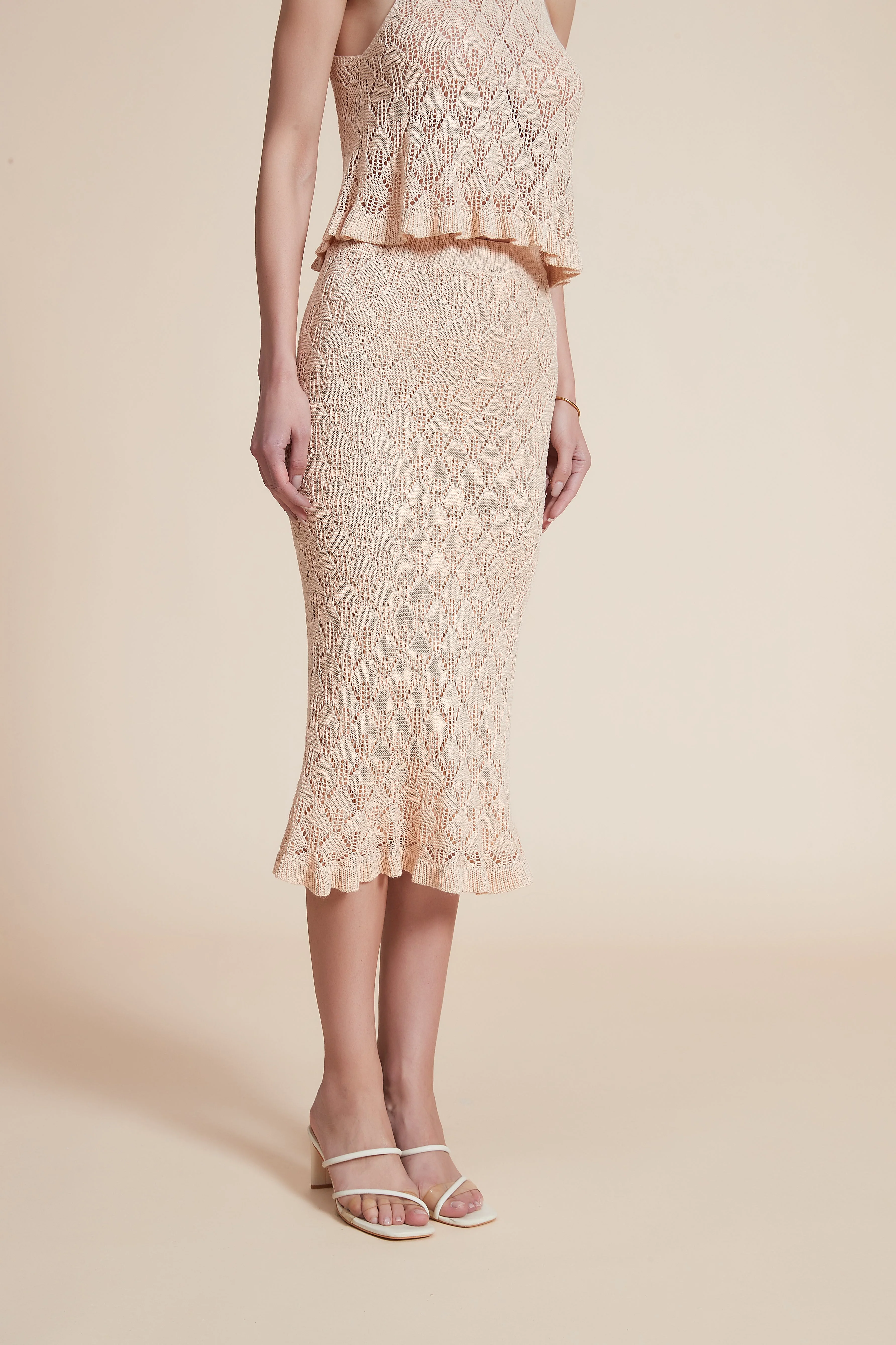 Lace-Detail Floral Midi Skirt - Image 5