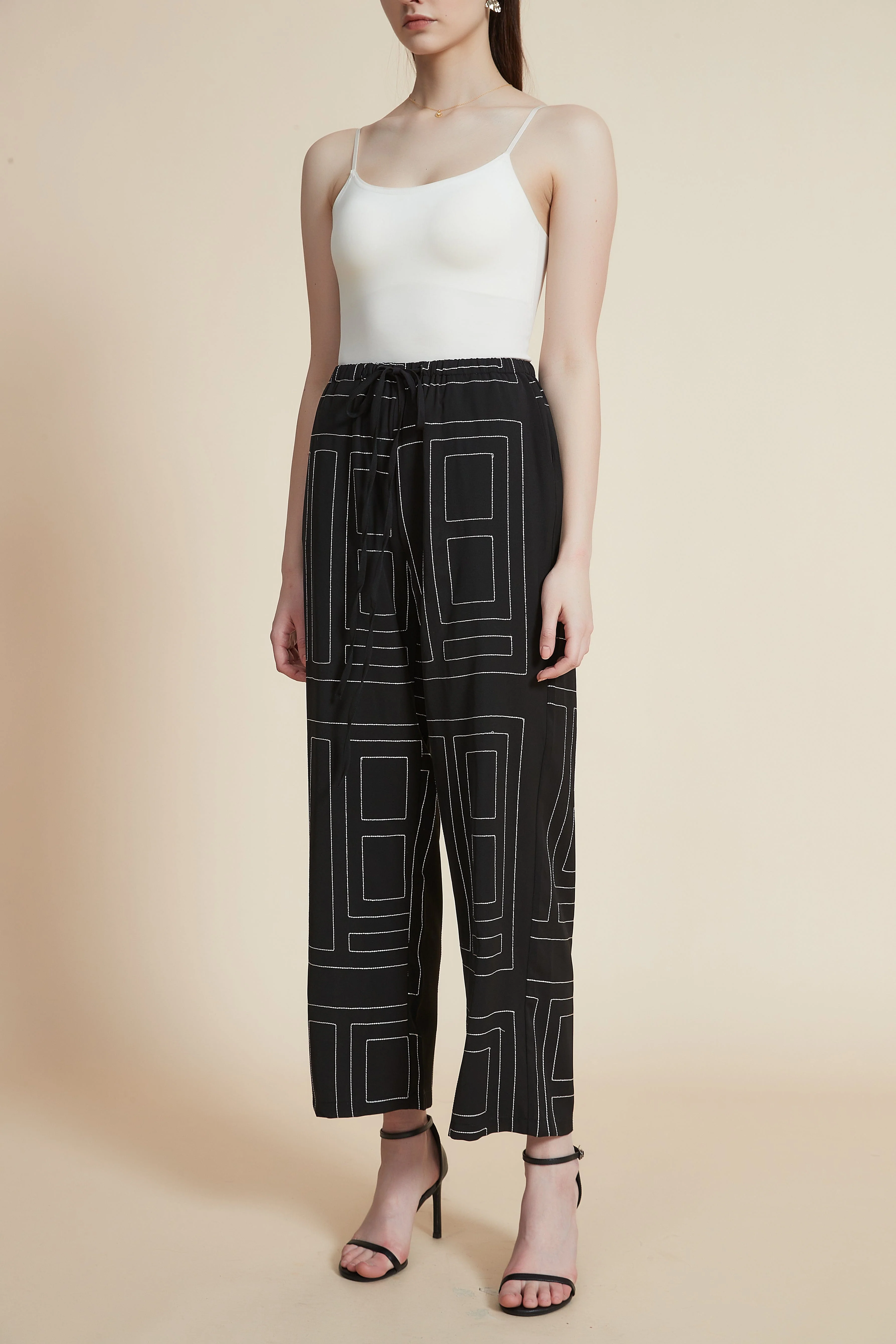 Wide-Leg Checked Trousers - Image 6