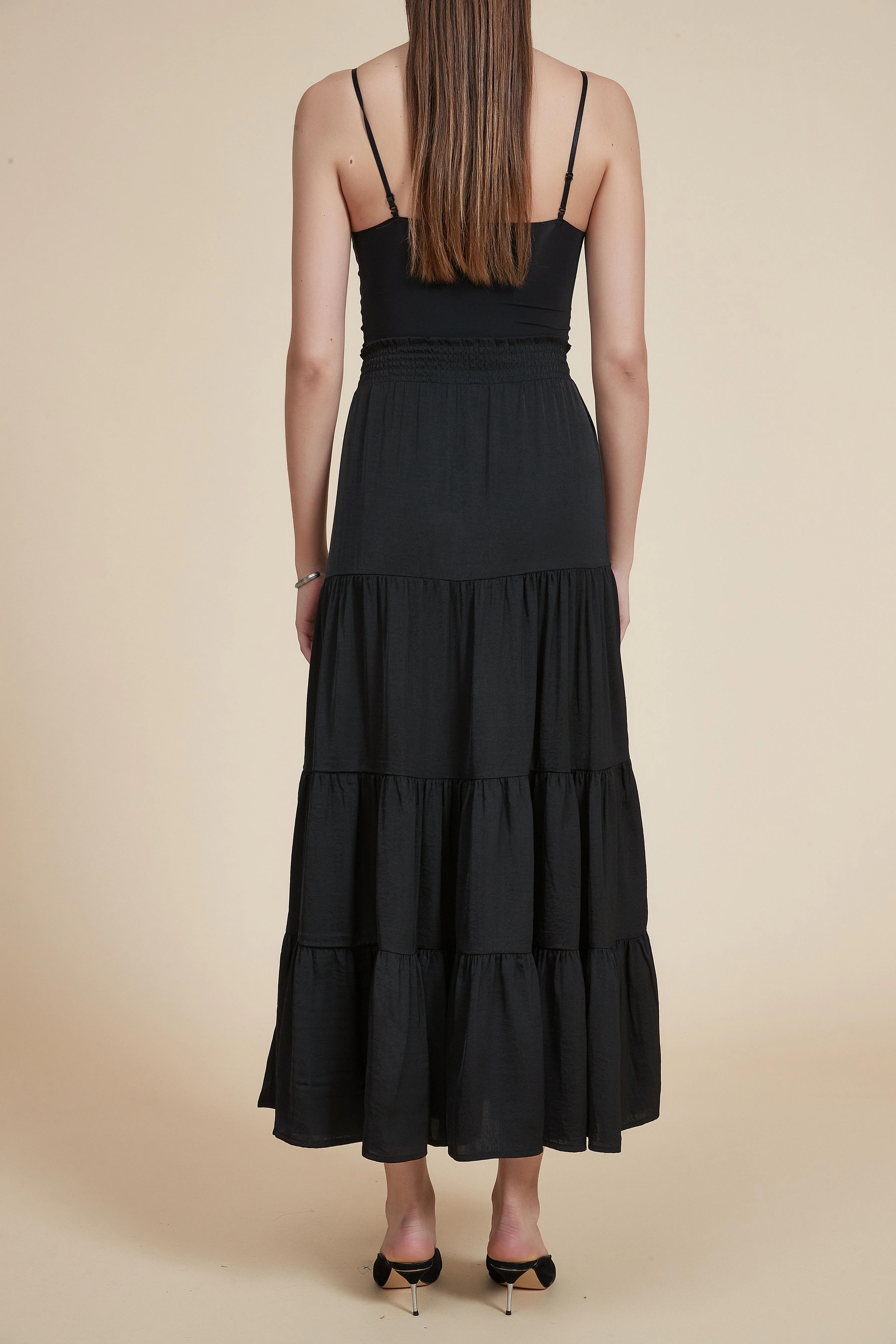 Plain Solid Ruffled Long Skirt - Image 3