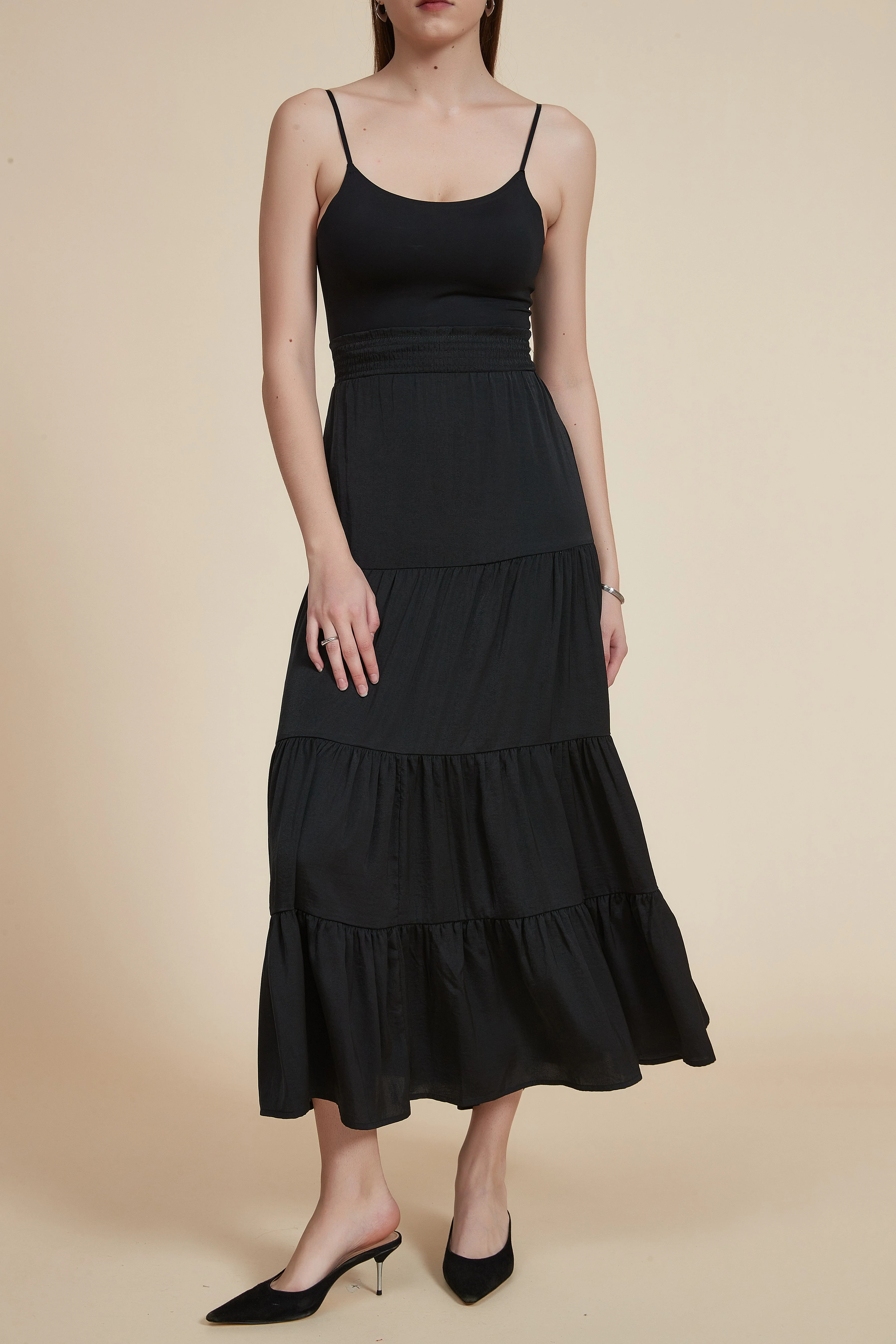 Plain Solid Ruffled Long Skirt - Image 4
